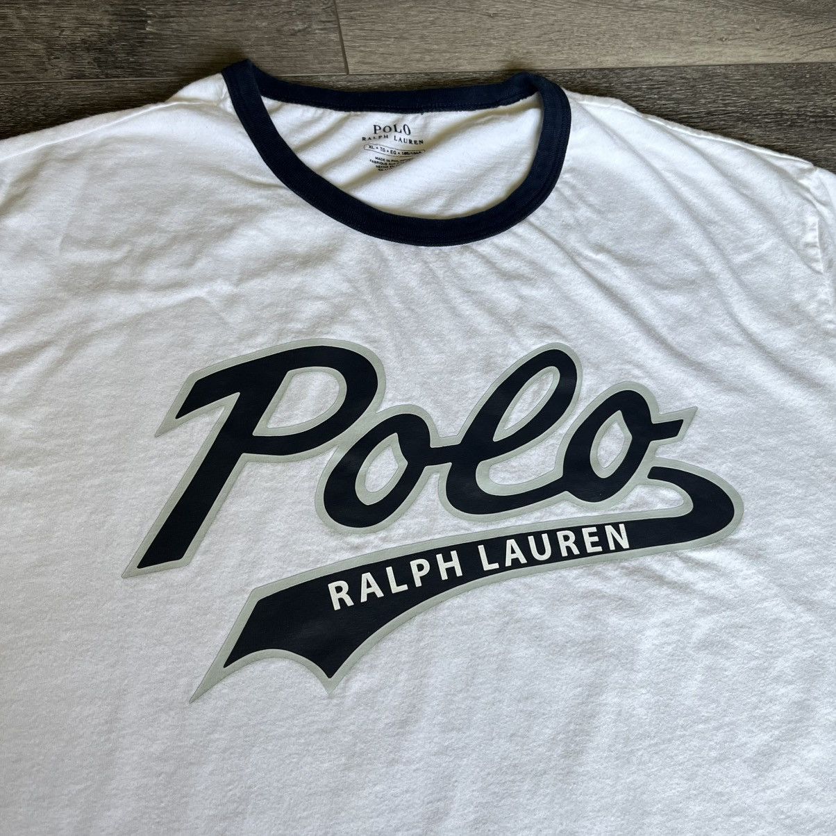 Polo Ralph Lauren Polo Ralph Lauren Script Cursive Logo Ringer Varsity T Shirt Size US XL / EU 56 / 4 - 2 Thumbnail