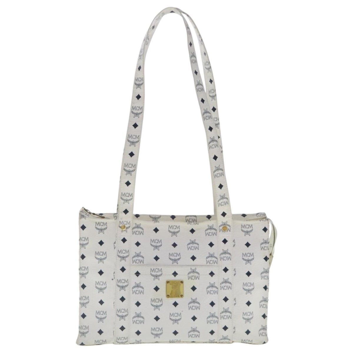 MCM Visetos White Canvas Tote Bag (Pre-Owned) Size ONE SIZE - 1 Thumbnail