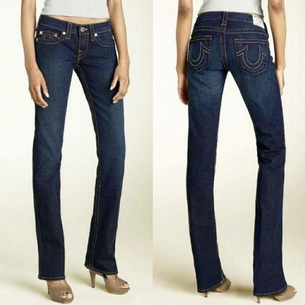 True Religion TRUE RELIGION Johnny Bootcut Low Rise Blue Jeans Size 30 Size 42" / US 20 - 1 Thumbnail