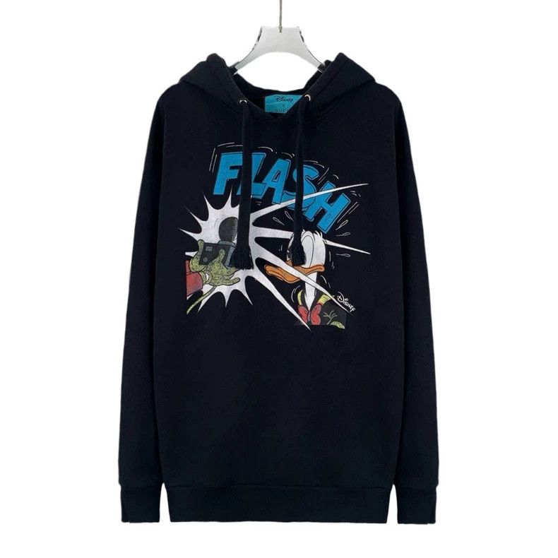 Gucci Gucci Black Donald Duck letter print cotton hooded drawstr Size US M / EU 48-50 / 2 - 1 Thumbnail