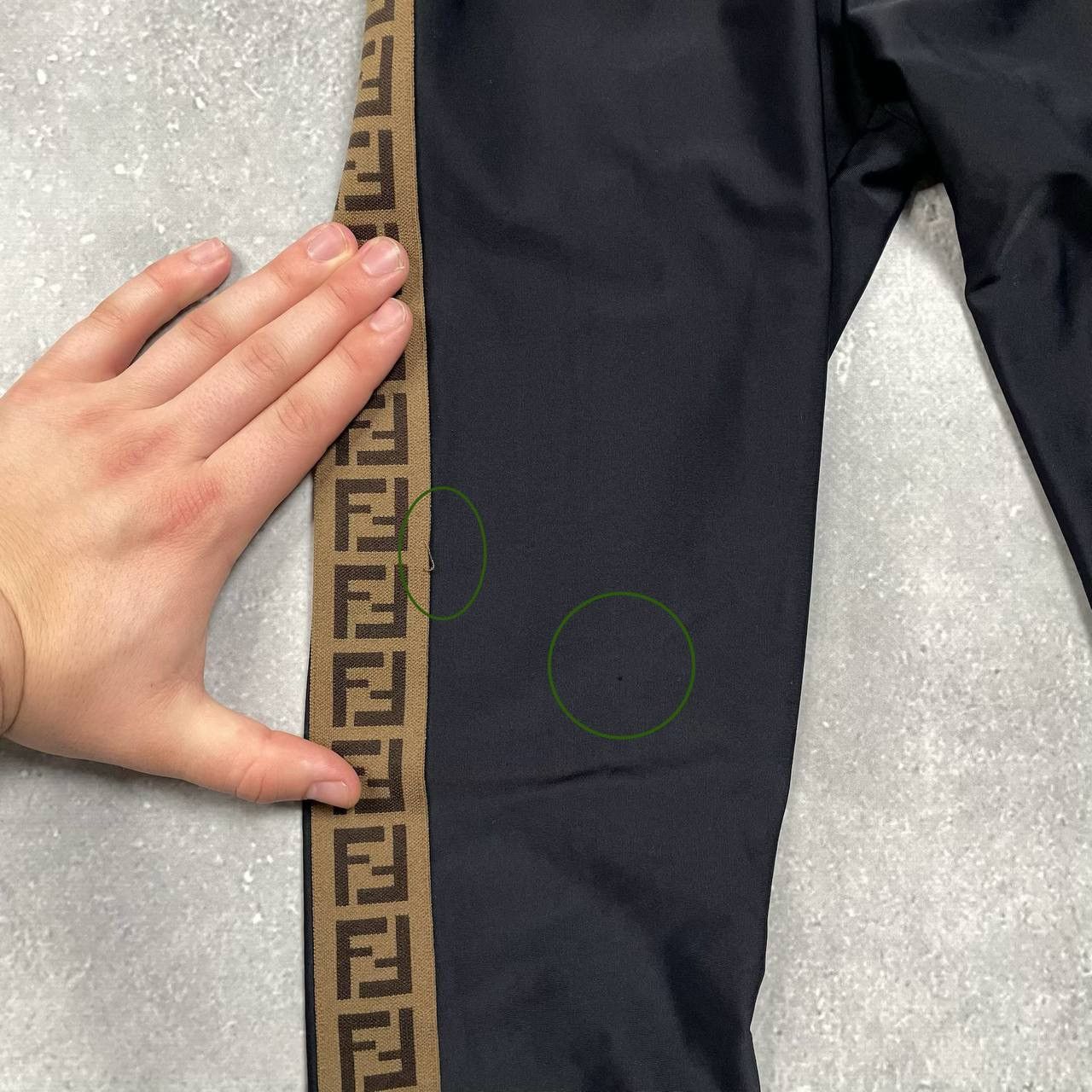 Fendi Fendi Kids Trim Leggings Logo Stripe Black 12+ Adult XS/S Size 26" / US 2 / IT 38 - 7 Thumbnail