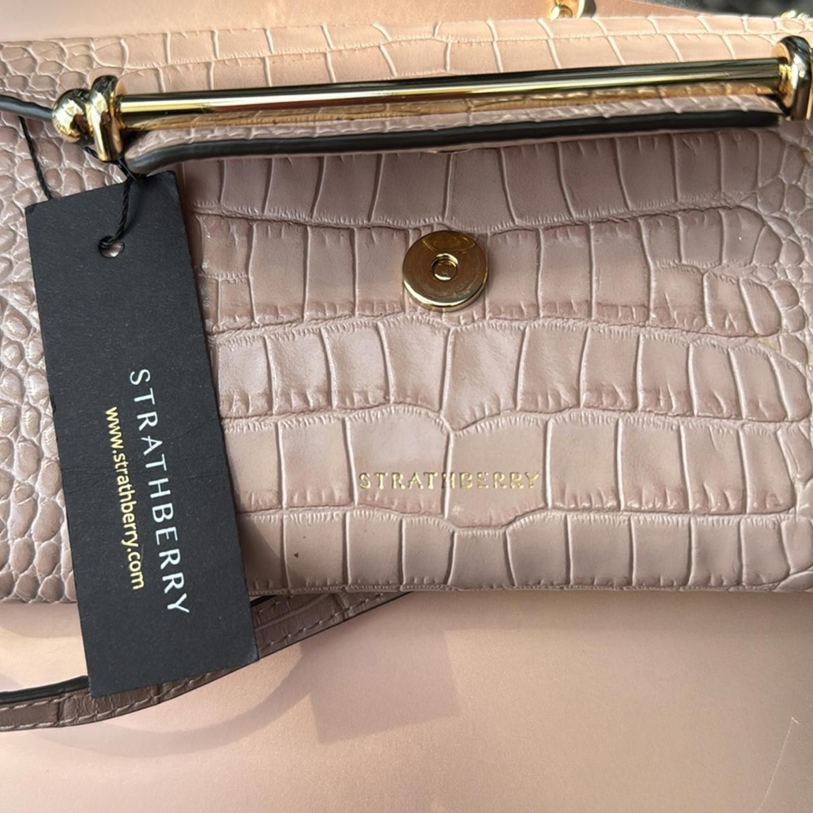 Strathberry Strathberry pink Tan Croc-Embossed Clutch Size ONE SIZE - 3 Thumbnail