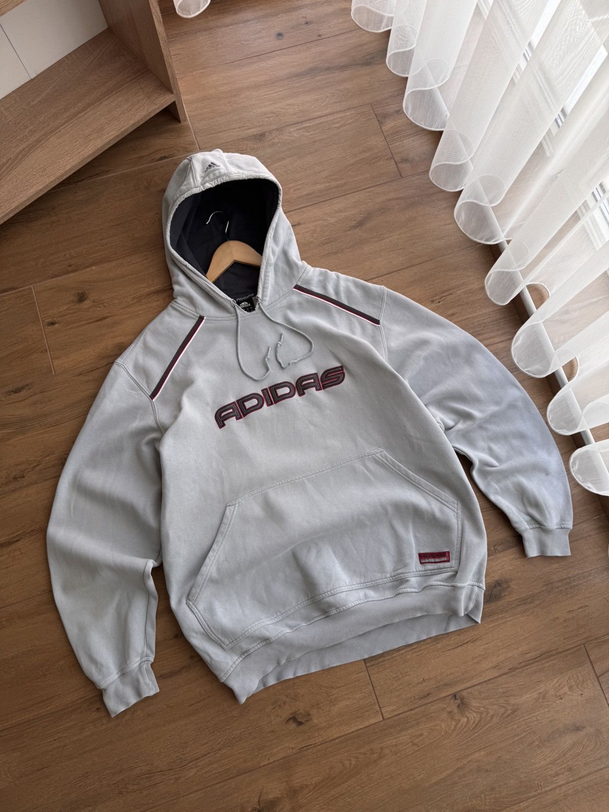 Vintage Vintage Adidas Big Logo Blue Streetwear SS02 Hoodie Size US XL / EU 56 / 4 - 6 Thumbnail