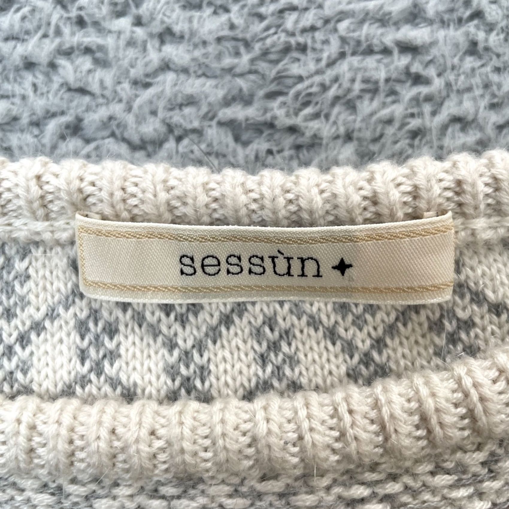 Vintage Sessun Sweater Womens XS Gray Striped Fair Isle Knit Pullover Crew Neck Long Sleeve Casual Winter Size XS / US 0-2 / IT 36-38 - 3 Thumbnail