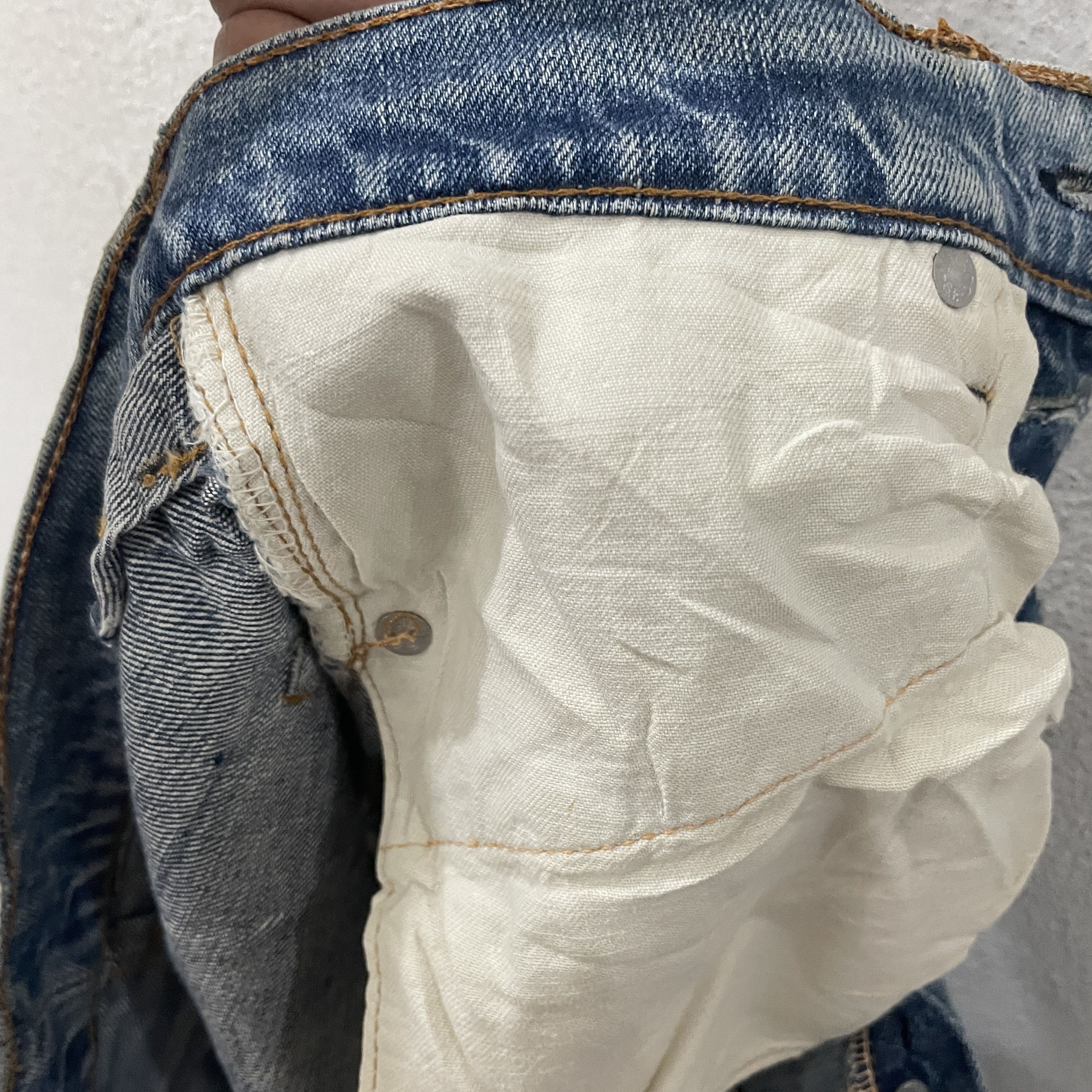 Levi's Vintage 70s Levis Big E Button 2 Custom Short Denim Size US 29 - 7 Thumbnail