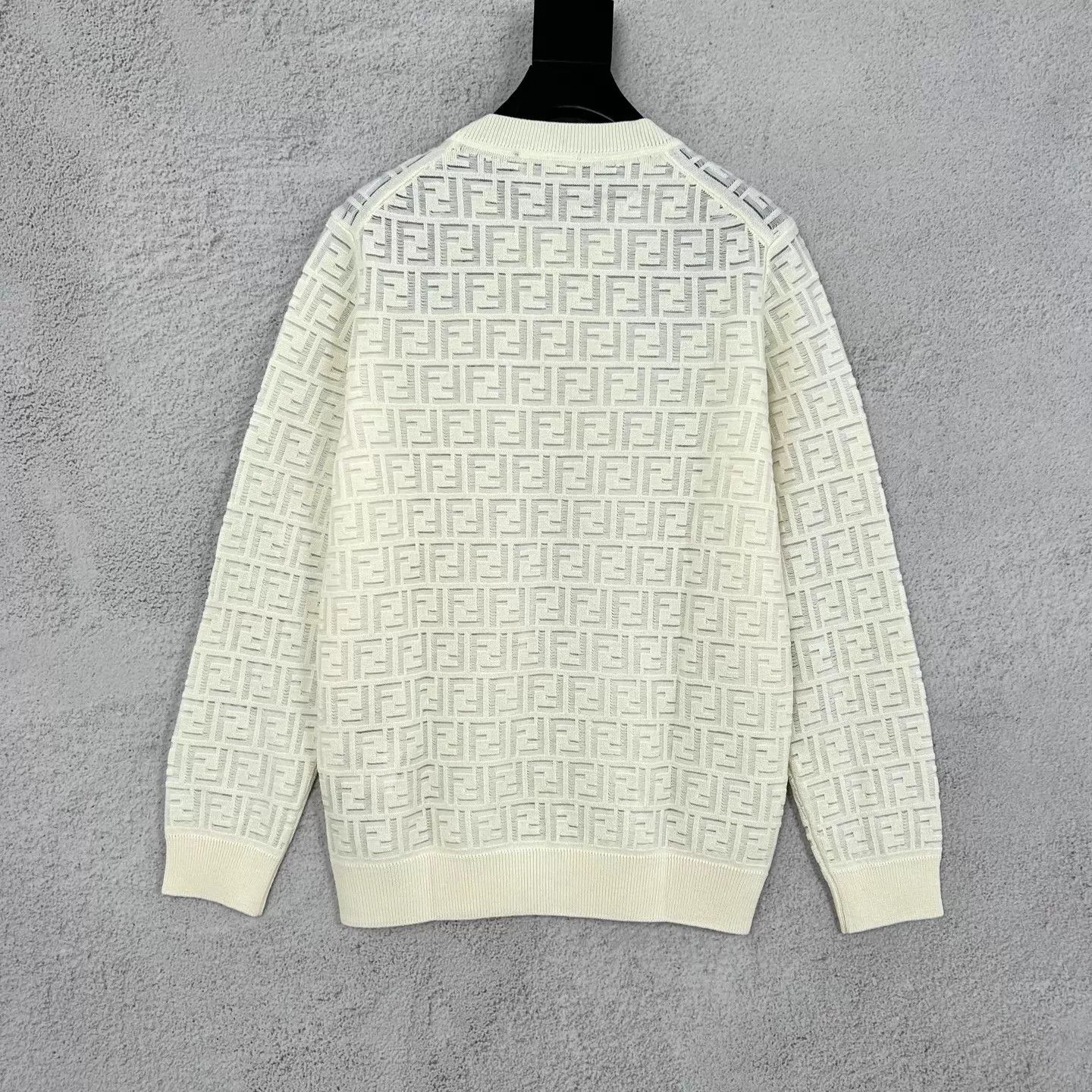 Fendi Fendi New White FF Pattern Crewneck Wool Pullover Size US M / EU 48-50 / 2 - 2 Thumbnail