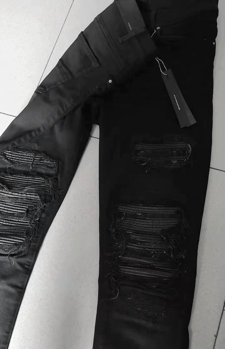 Amiri Amiri 16OG old style pleated mx1 black denim pants Size US 31 - 3 Thumbnail