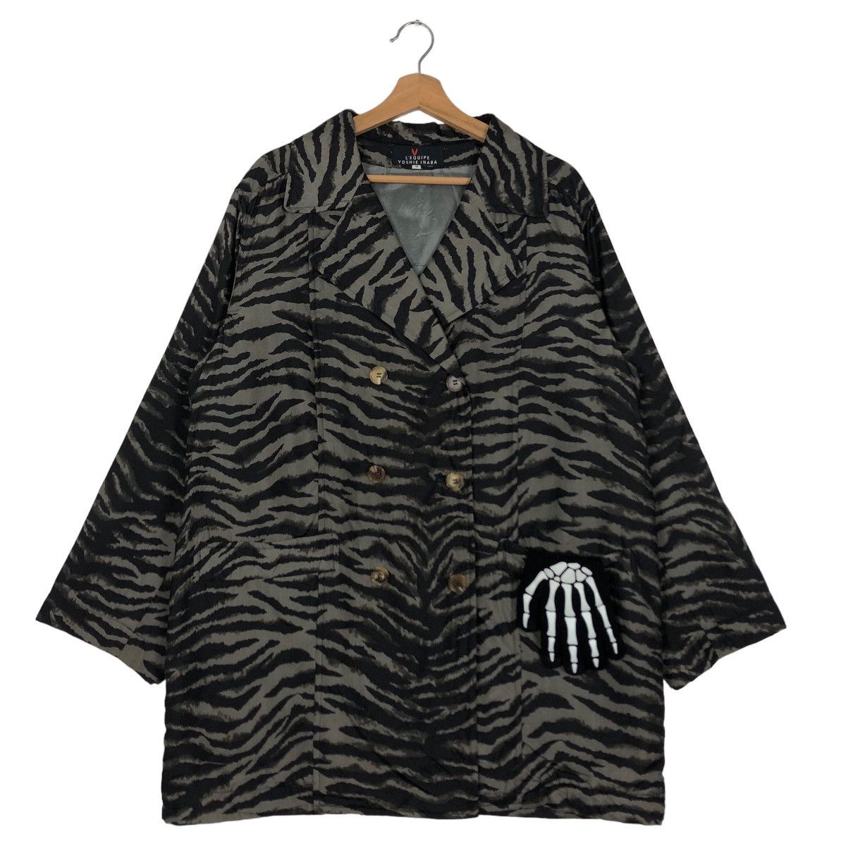 Japanese Brand 🔥Tiger Striped Camo Design Oversized Jacket L’Equipe Yoshie Size US M / EU 48-50 / 2 - 2 Thumbnail