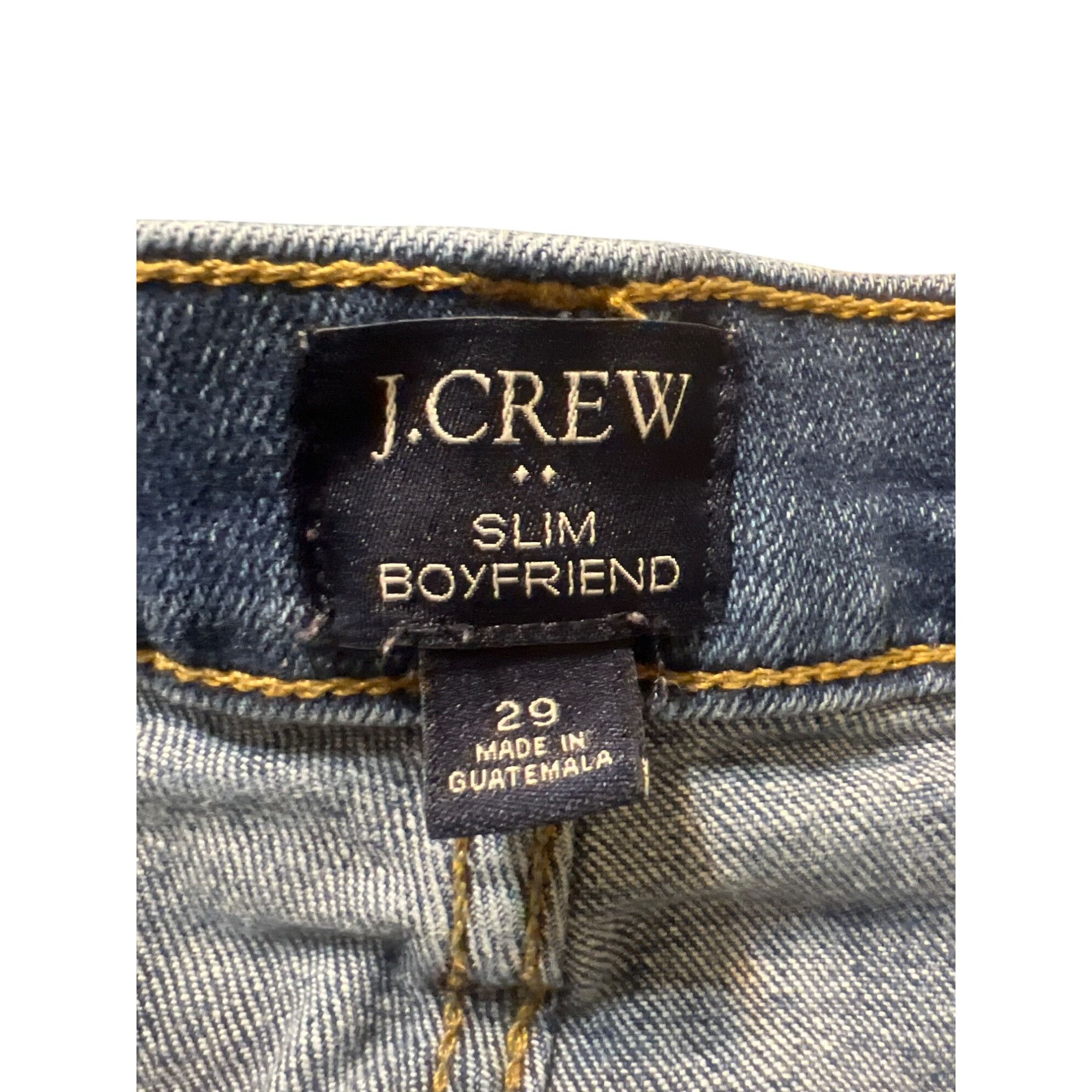 J.Crew J.Crew Slim Boyfriend Jeans Mid Rise Blue Denim Button Zippe Size 29" - 4 Thumbnail