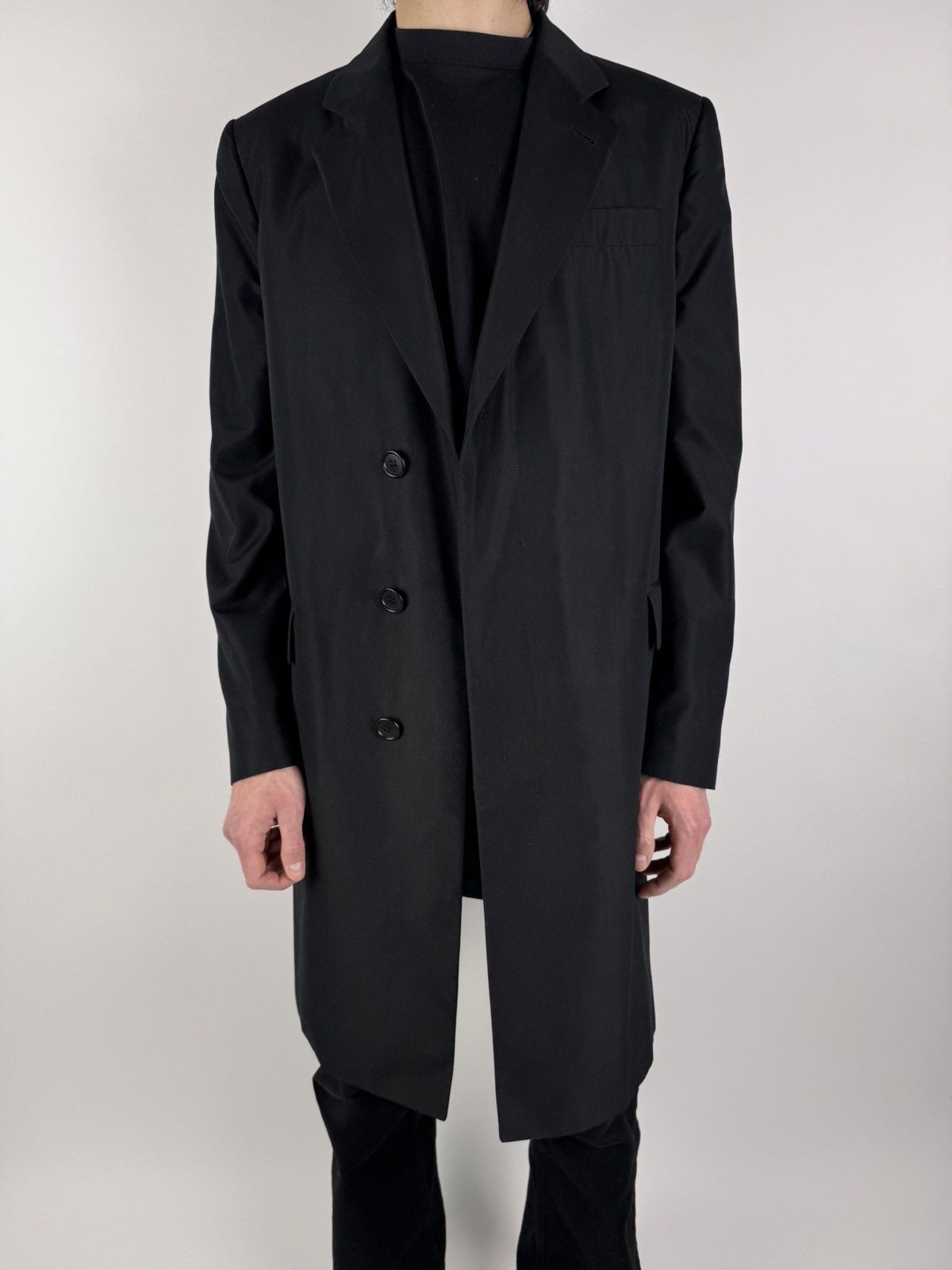 Helmut Lang Helmut Lang 1990’s Black Silk Button-up Overcoat Size US S / EU 44-46 / 1 - 15 Thumbnail