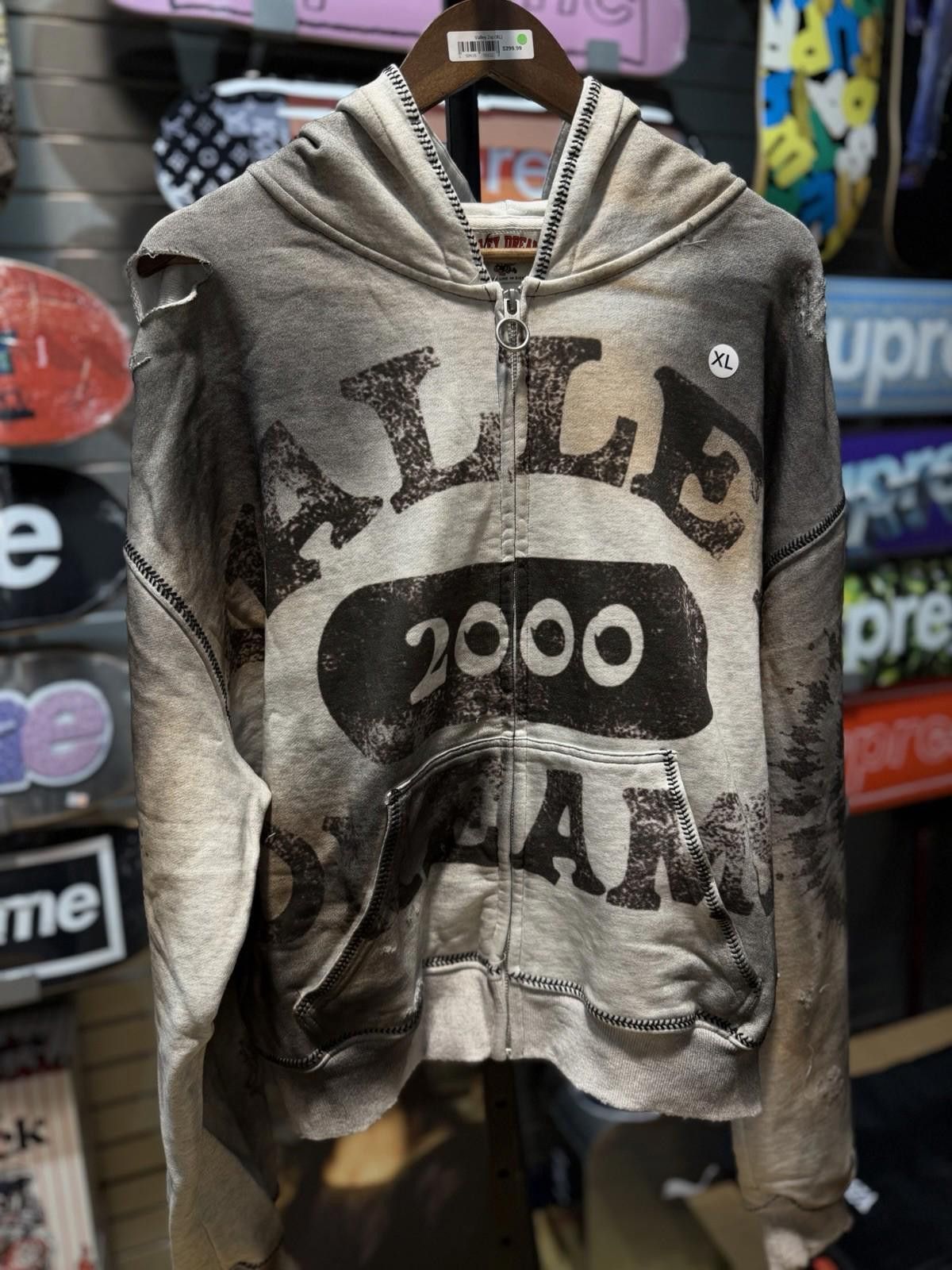 Vale XL Vale Zip Up Hoodie Authentic Valley White Messy Look Size US XL / EU 56 / 4 - 3 Thumbnail