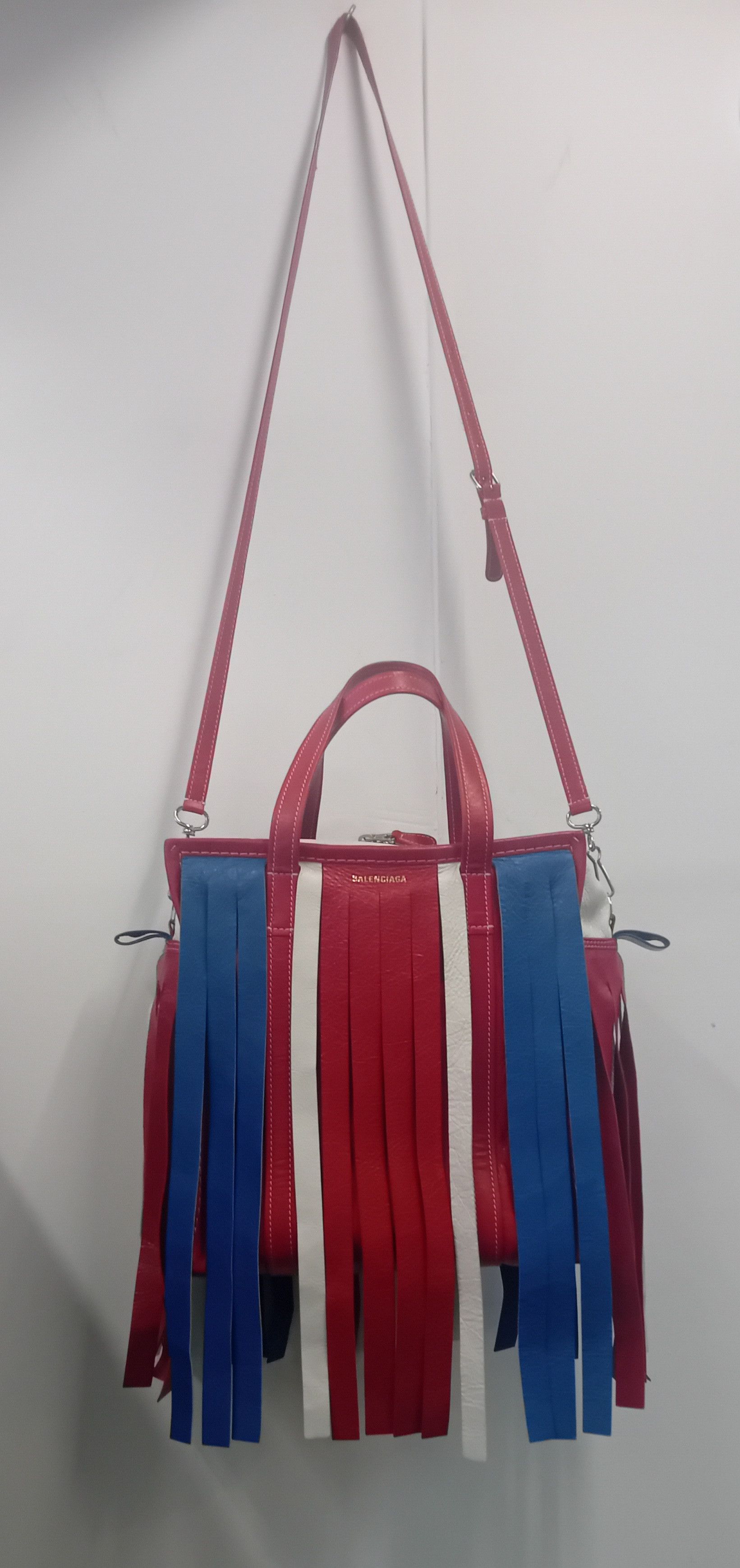 Balenciaga Balenciaga Bazar Bag SS2017 Red/White/Blue Fringe Demna Era Size ONE SIZE - 5 Thumbnail