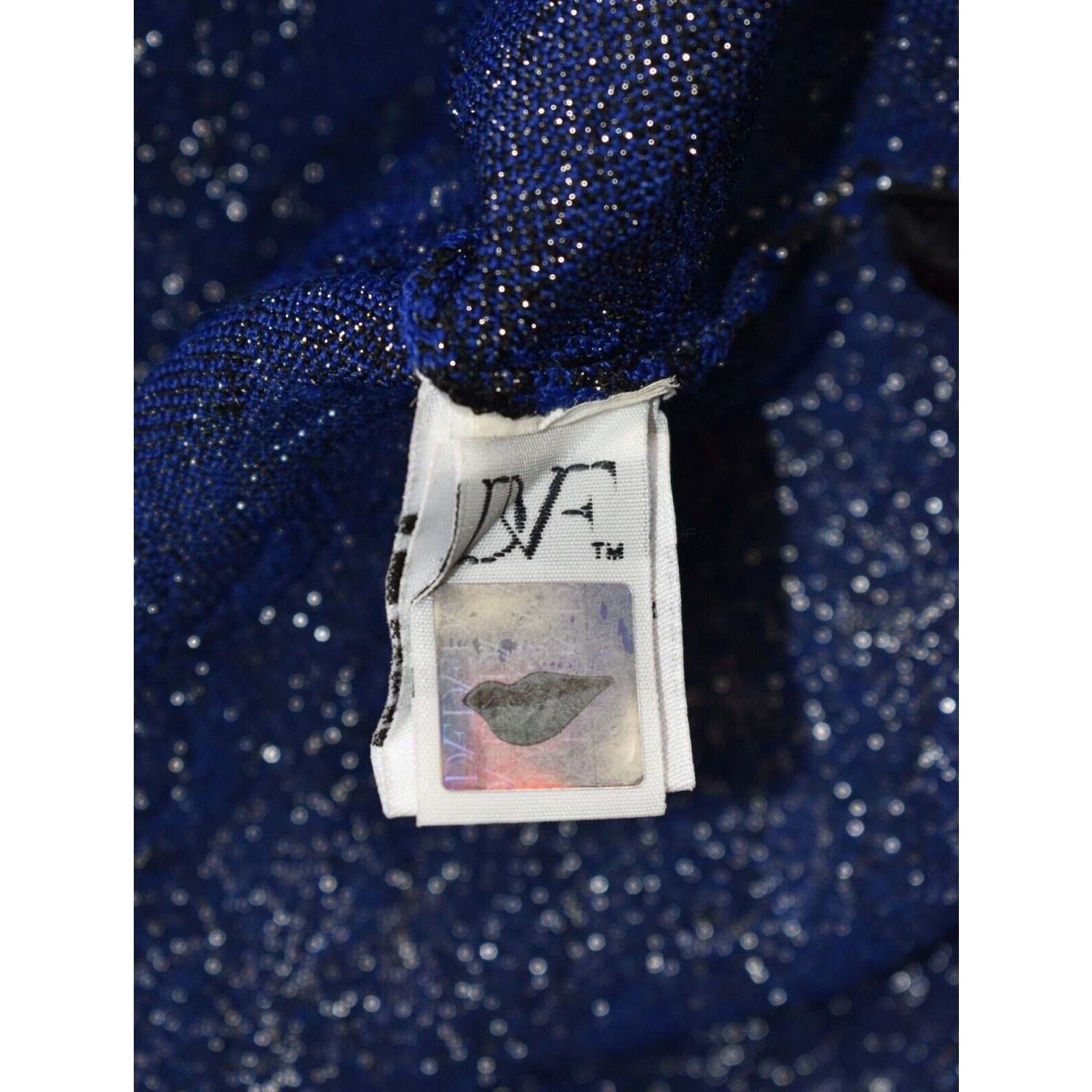 Diane von Furstenberg DIANE VON FURSTENBERG Blue Scalloped Knit Fit Flare Dress P Size S / US 4 / IT 40 - 6 Thumbnail