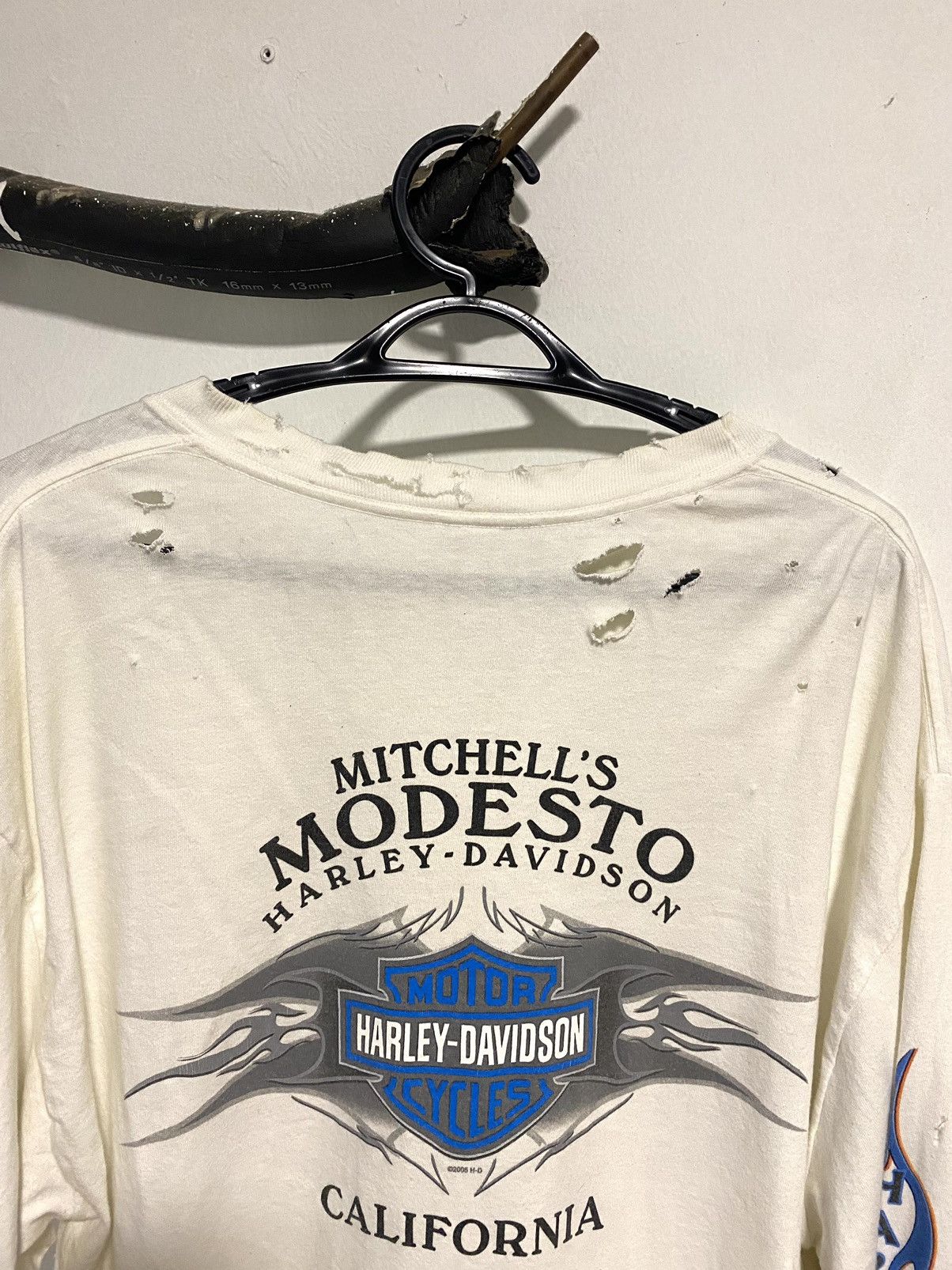 4GSELLER Vintage Y2k 2005 Harley davidson thrashBlue Flame Distressed Size US L / EU 52-54 / 3 - 17 Thumbnail