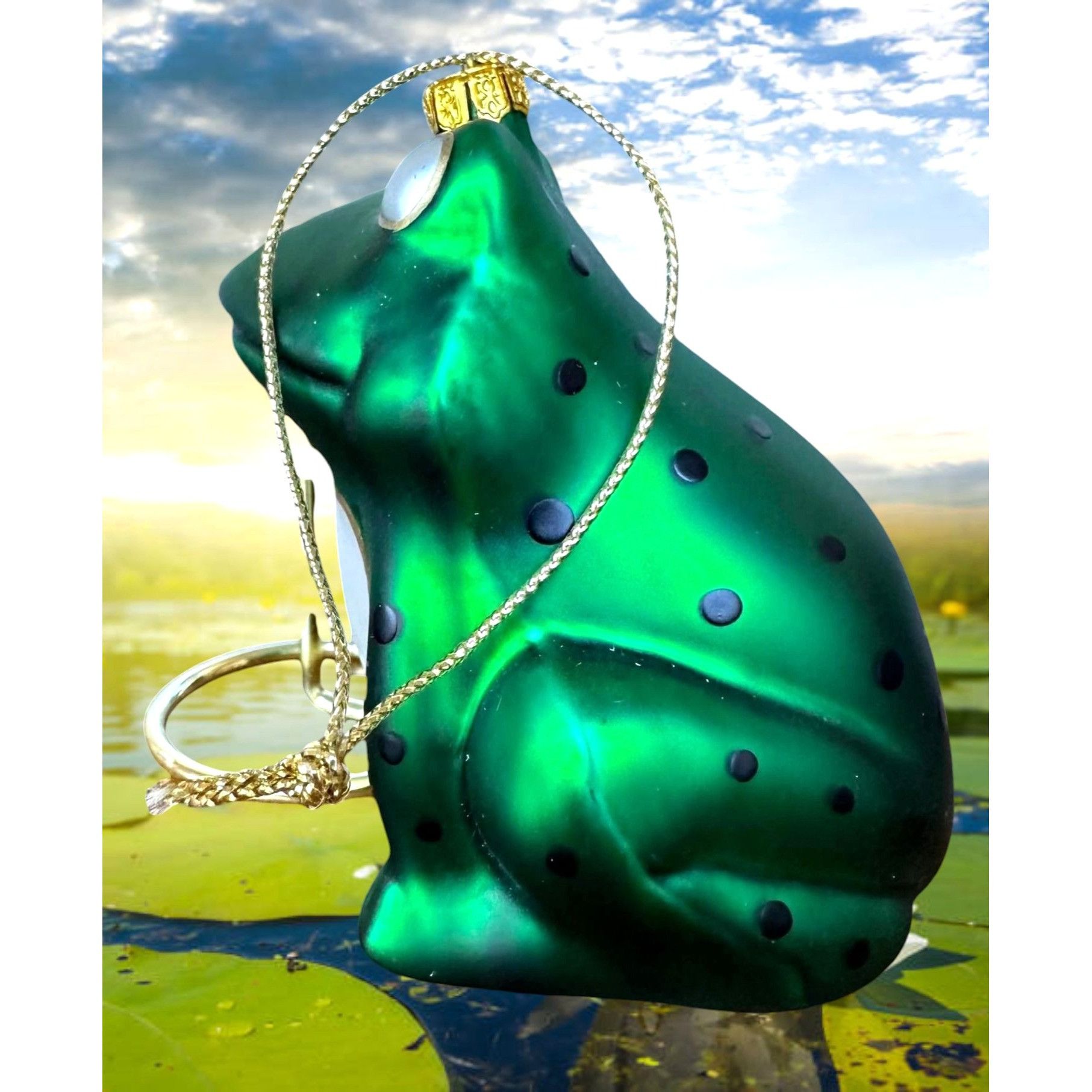 Vintage VTG Frog Ornament Glass Prince Kermit Christmas Holiday Birt Size ONE SIZE - 4 Thumbnail