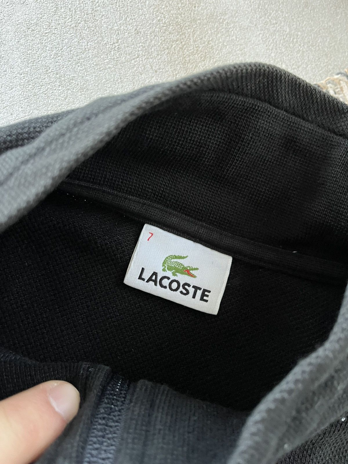 Lacoste Vintage Lacoste Black Zip Sweatshirt Avantgarde Minimalistic Size US XL / EU 56 / 4 - 11 Thumbnail