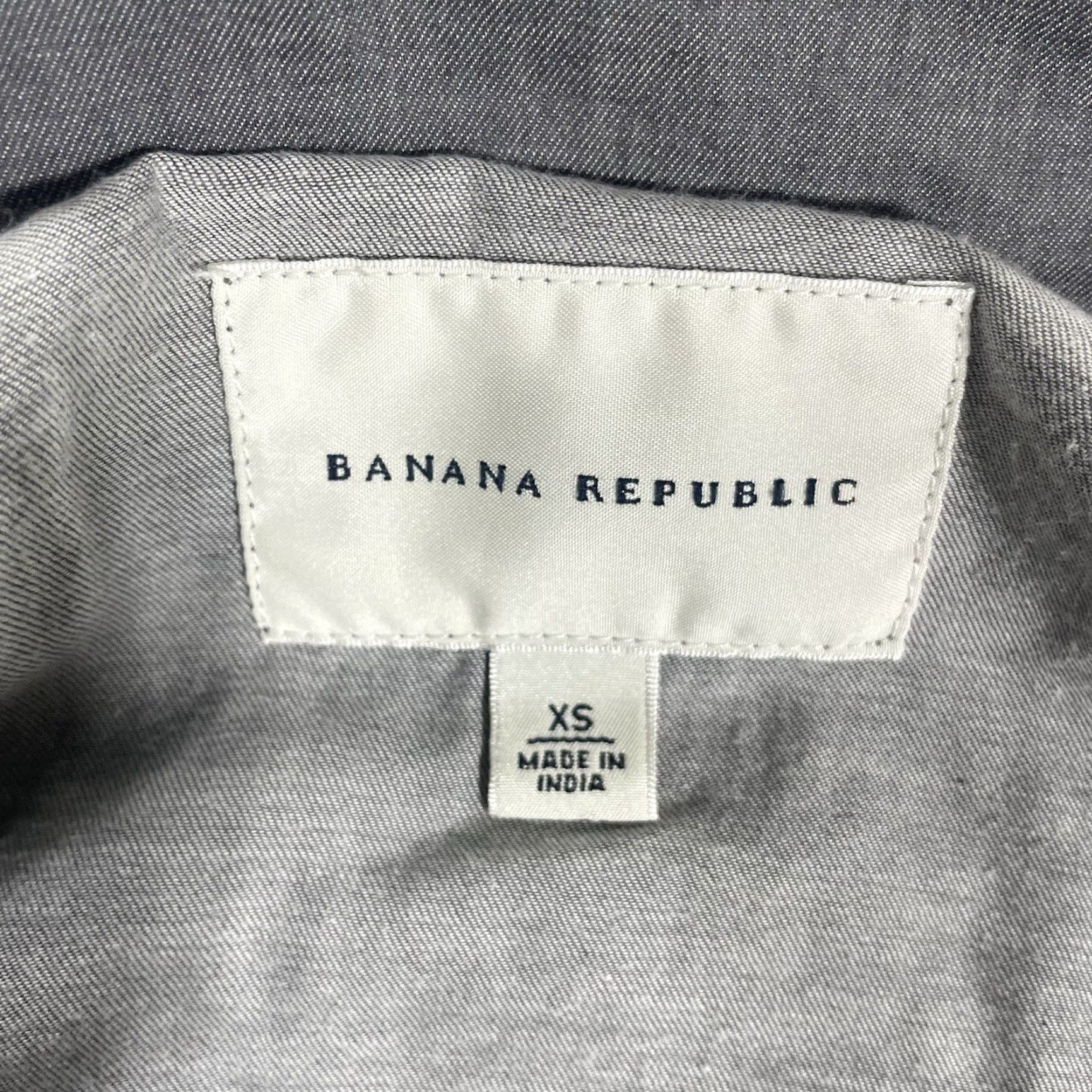 Banana Republic Banana Republic Jacket Chambray Hooded Coat XS Womens Full Zip Pockets Gray Military Style 90s Size XS / US 0-2 / IT 36-38 - 2 Thumbnail
