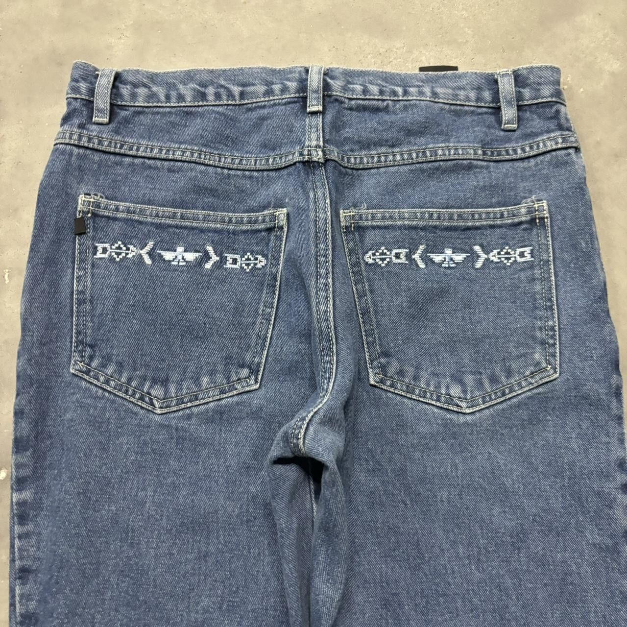 Japanese Brand × Vintage Crazy Vintage Y2K/2000s Grunge Medium Wash Bootcut Denim Jeans! Size US 32 / EU 48 - 7 Thumbnail