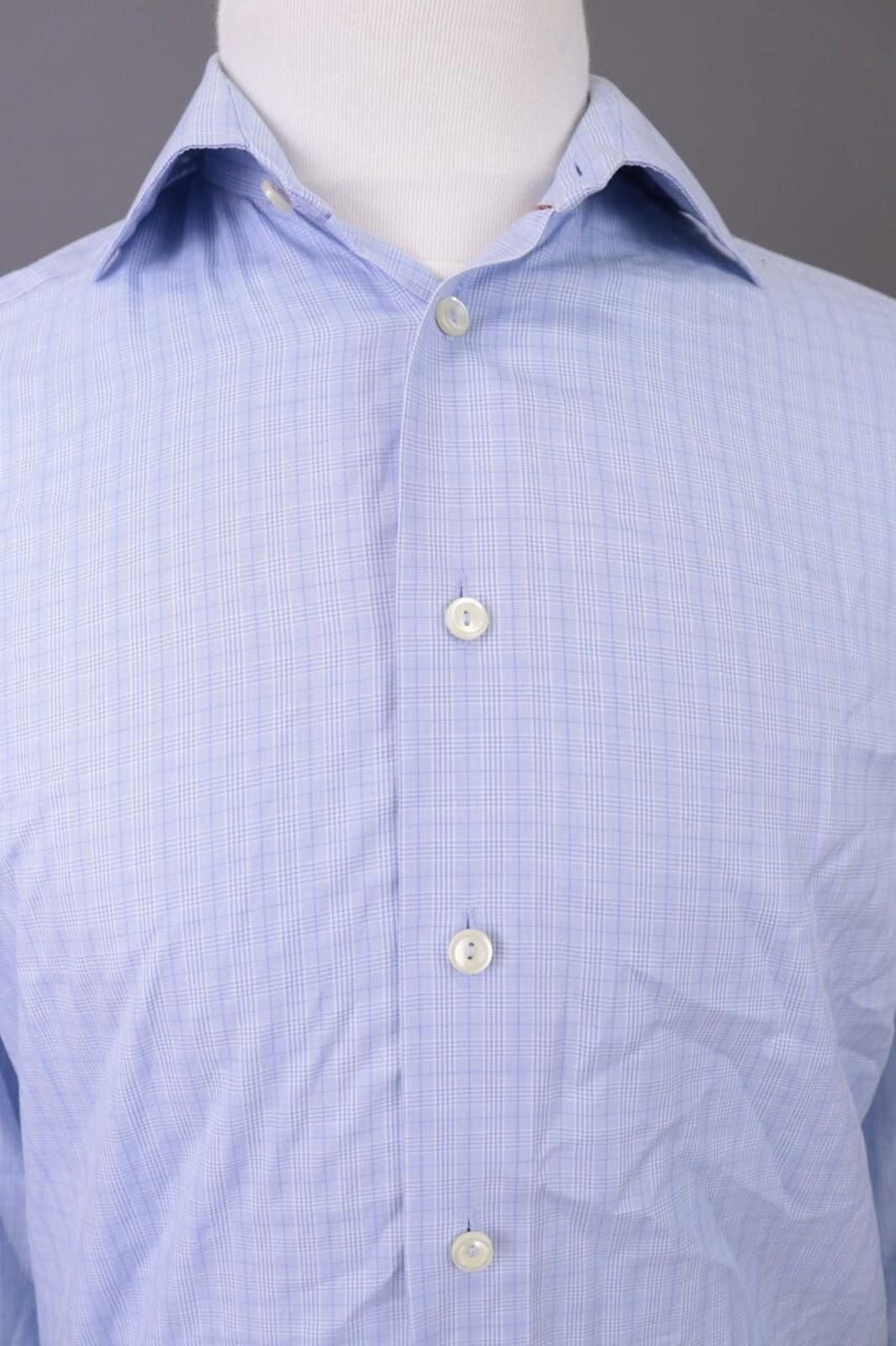 Eton Eton Blue Check Contemporary Fit Shirt Size 39 / 15 Size US M / EU 48-50 / 2 - 2 Thumbnail