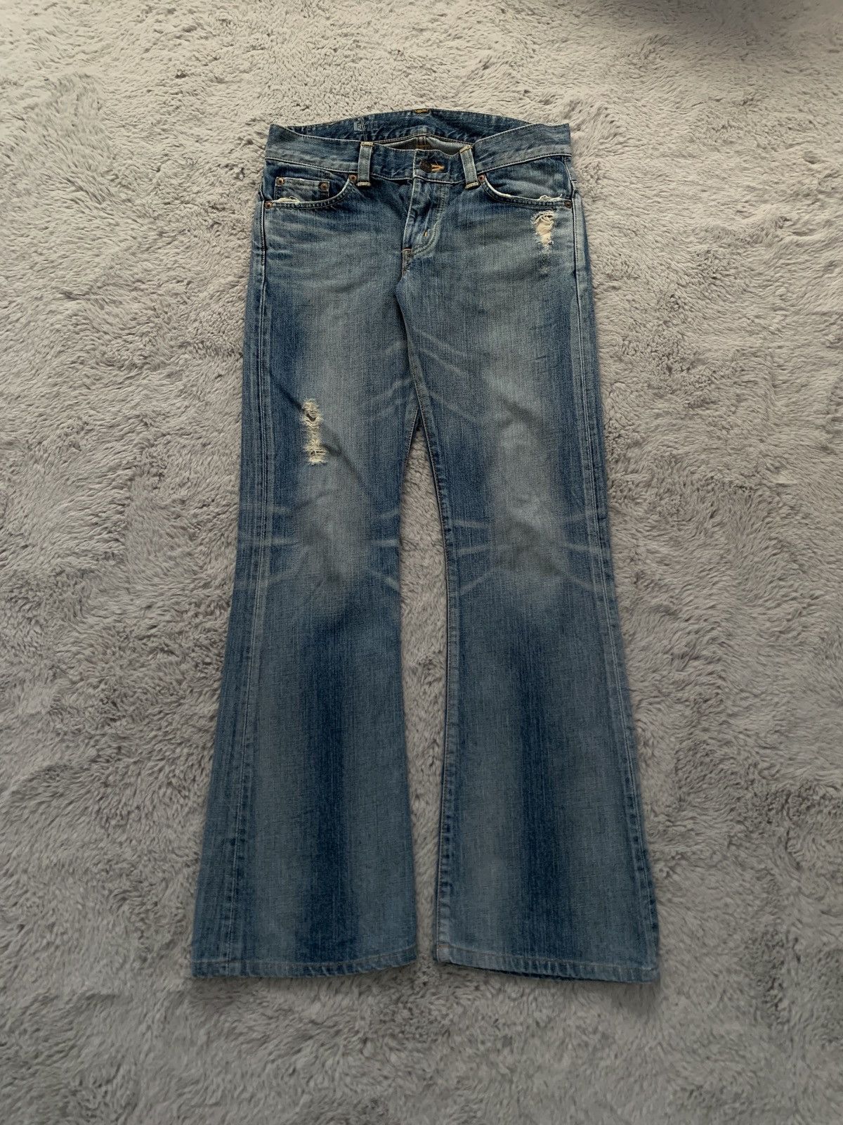 Vintage Vintage 70s Edwin 503 Bootcut/Flared Jeans Distressed Grunge Size US 32 / EU 48 - 2 Thumbnail