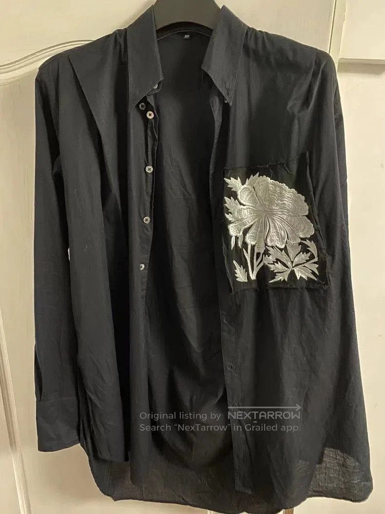 Ann Demeulemeester Peony Embroidered Shirt.