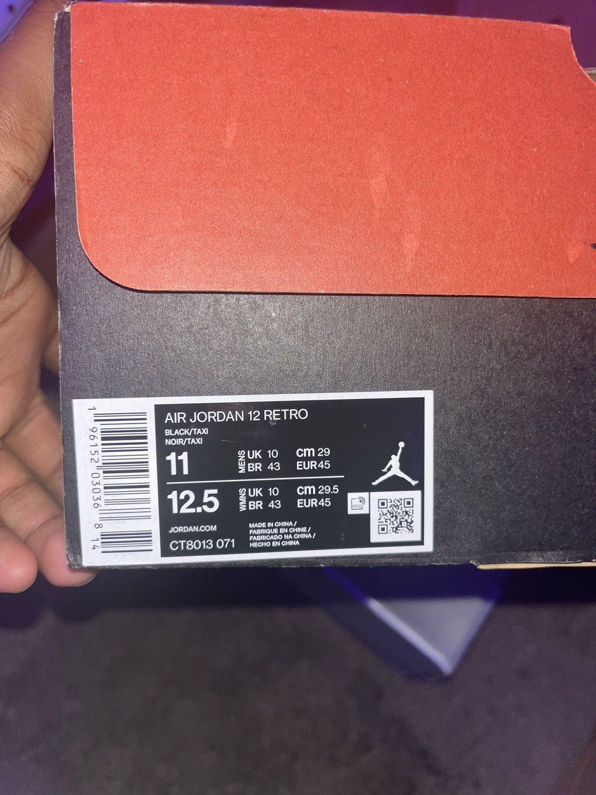Jordan Brand Air Jordan 12 black taxi Size US 11 / EU 44 - 8 Thumbnail