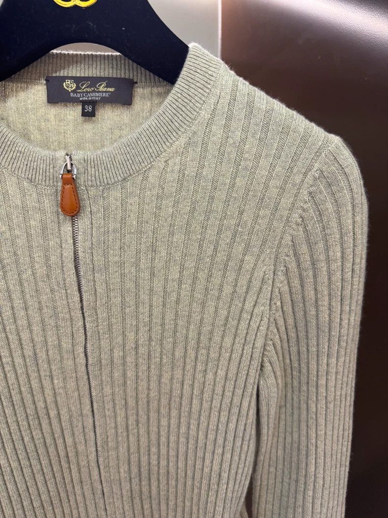 Loro Piana LORO PIANA Gray green cashmere zip sweater Size M / US 6-8 / IT 42-44 - 2 Thumbnail