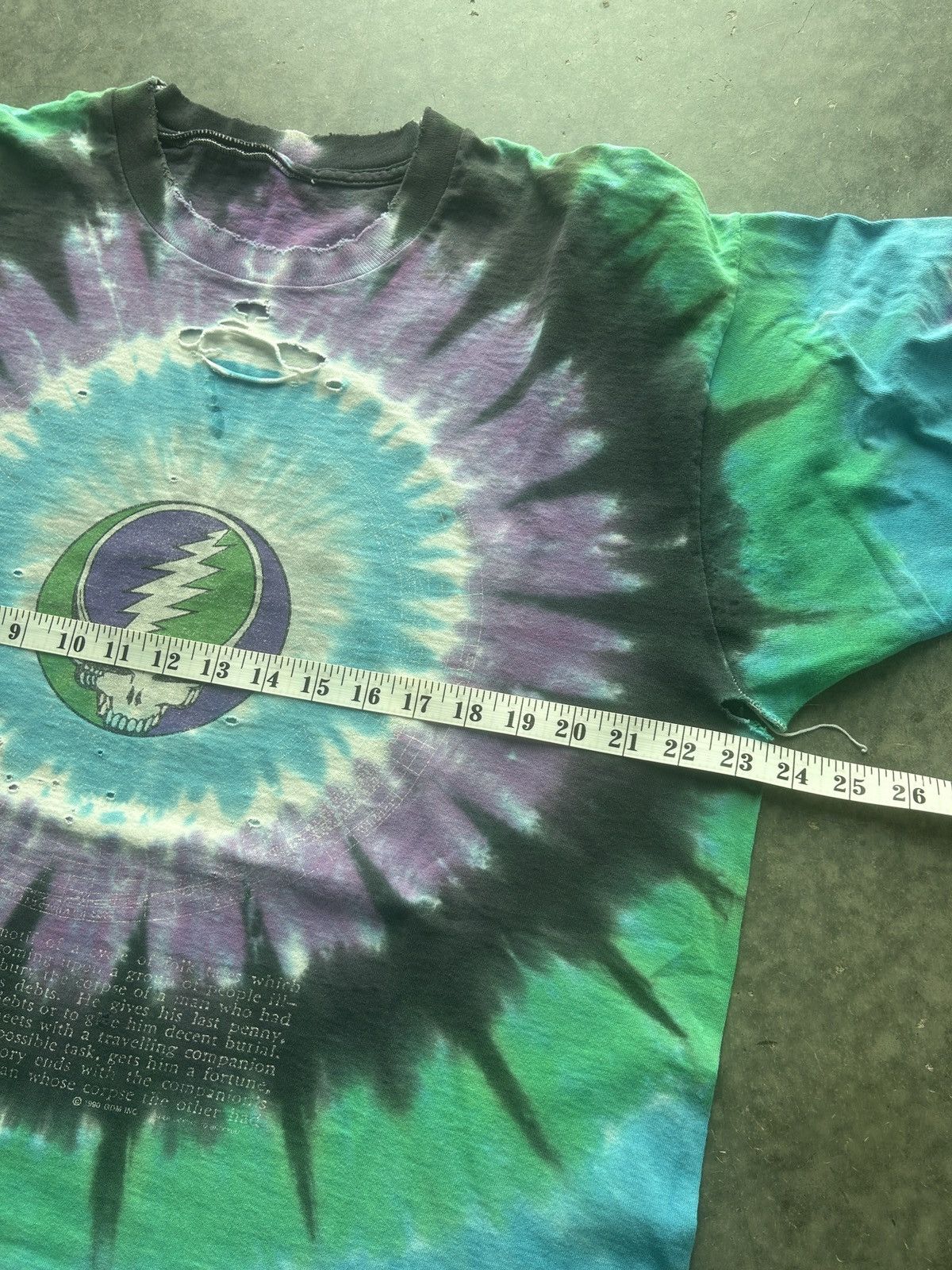 Band Tees × Vintage Vintage 90s Grateful Dead Graphic Tee Thrashed Size US XL / EU 56 / 4 - 12 Thumbnail