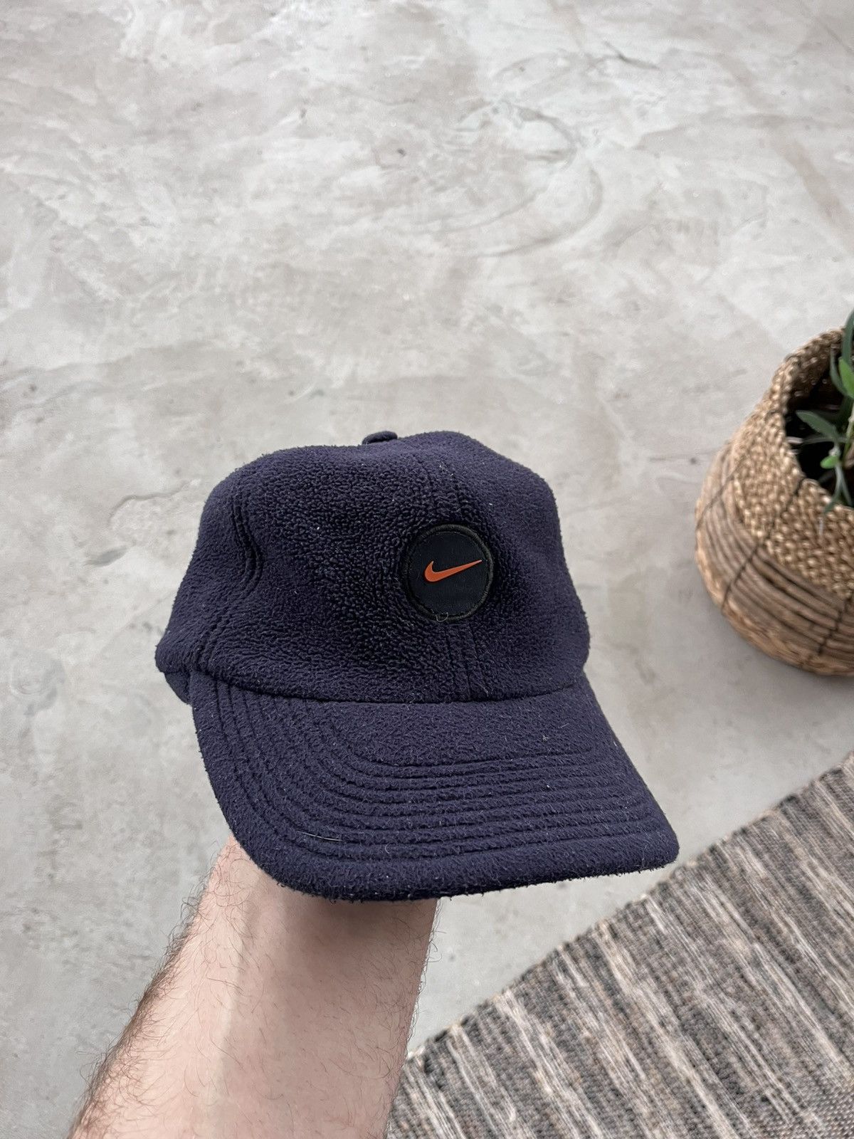 Nike 90s Vintage Nike Navy Blue Fleece cap earflaps Y2K outdoor Size ONE SIZE - 1 Thumbnail