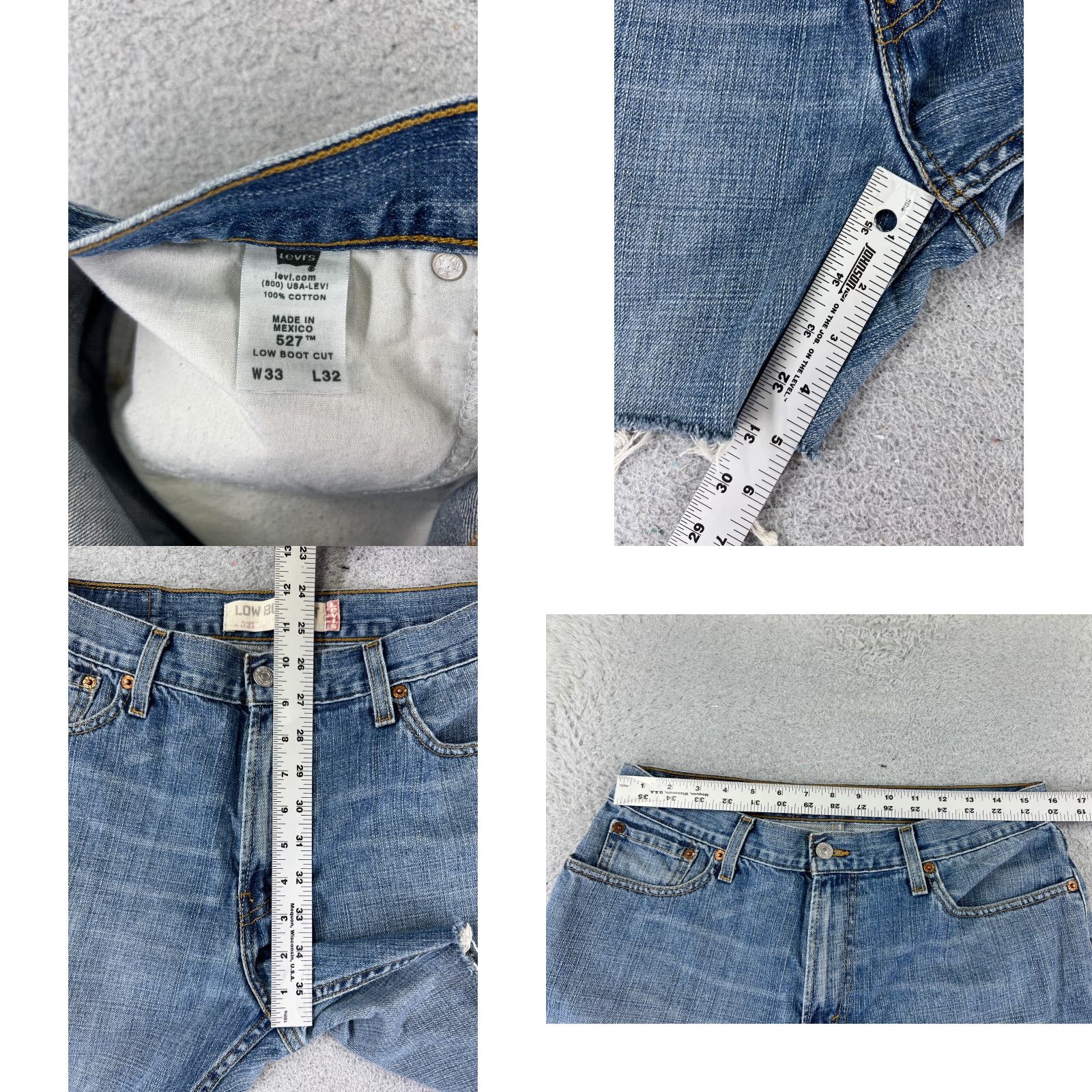 Levi's VINTAGE Levis Shorts Womens 33 Blue Denim Jean 527 Cutoff Mid Rise 100% Cotton 30x5 Size 24" / US 00 / IT 34 - 8 Thumbnail