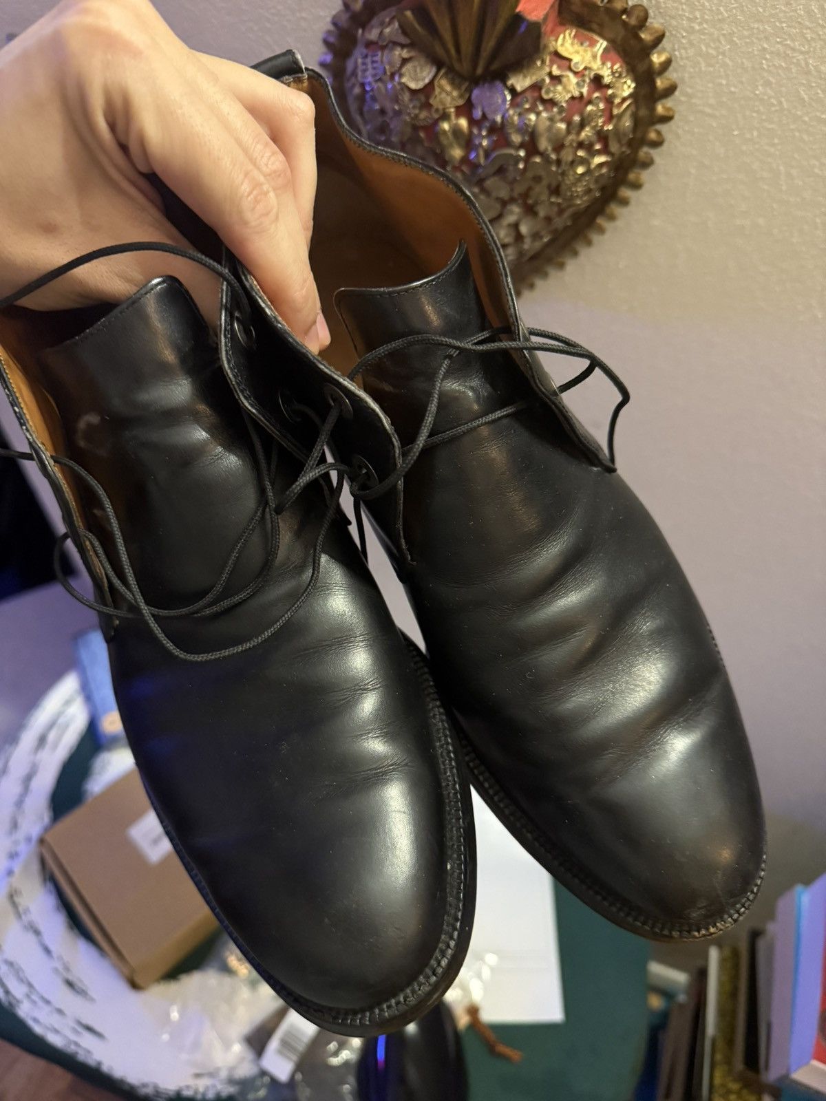 Salvatore Ferragamo Salvatore Ferragamo Black Leather Chukka Boots Mens US 10 Size US 10 / EU 43 - 7 Thumbnail
