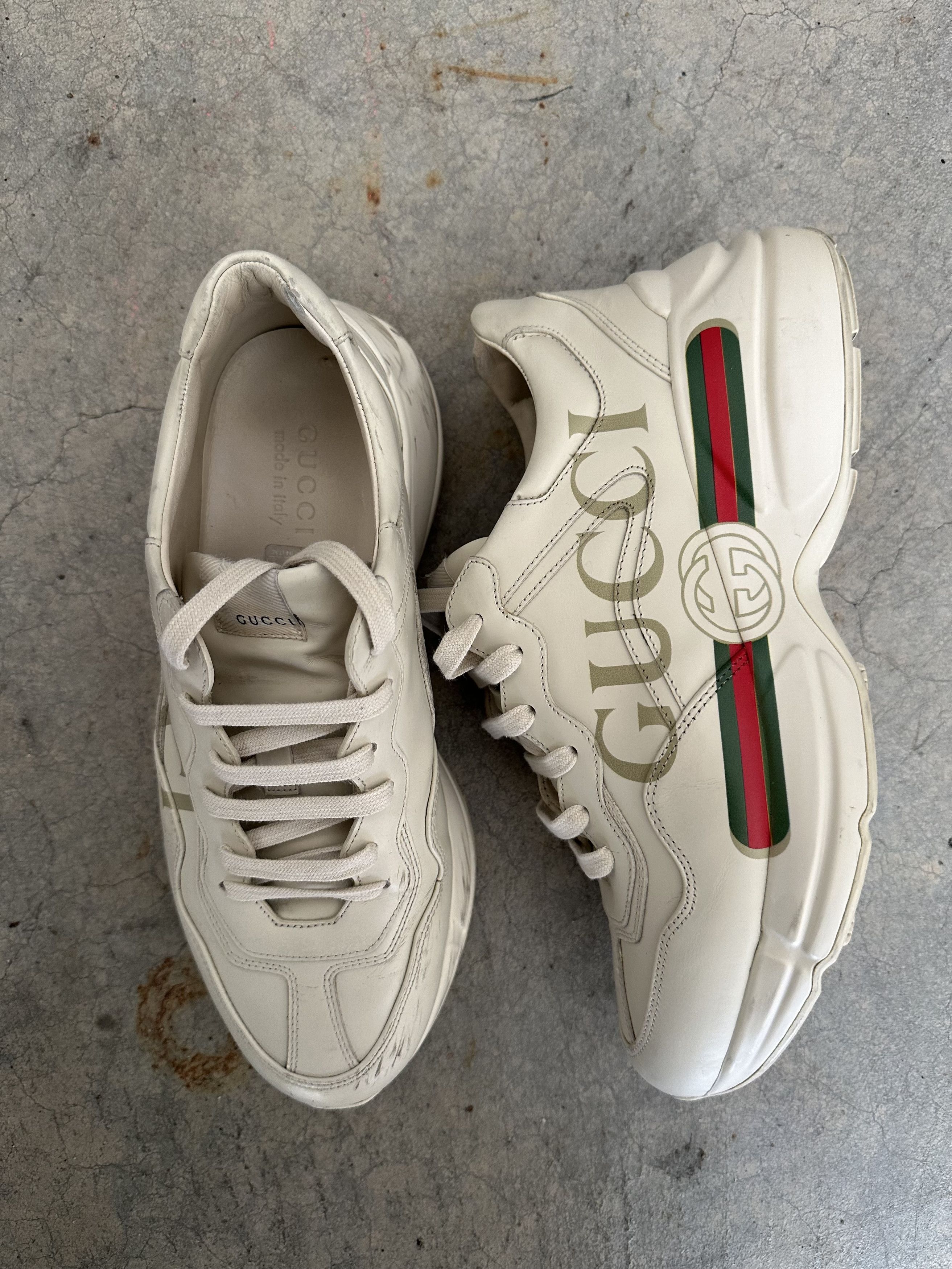 image of Gucci Rython Shoes in Beige, Men's (Size 9.5)