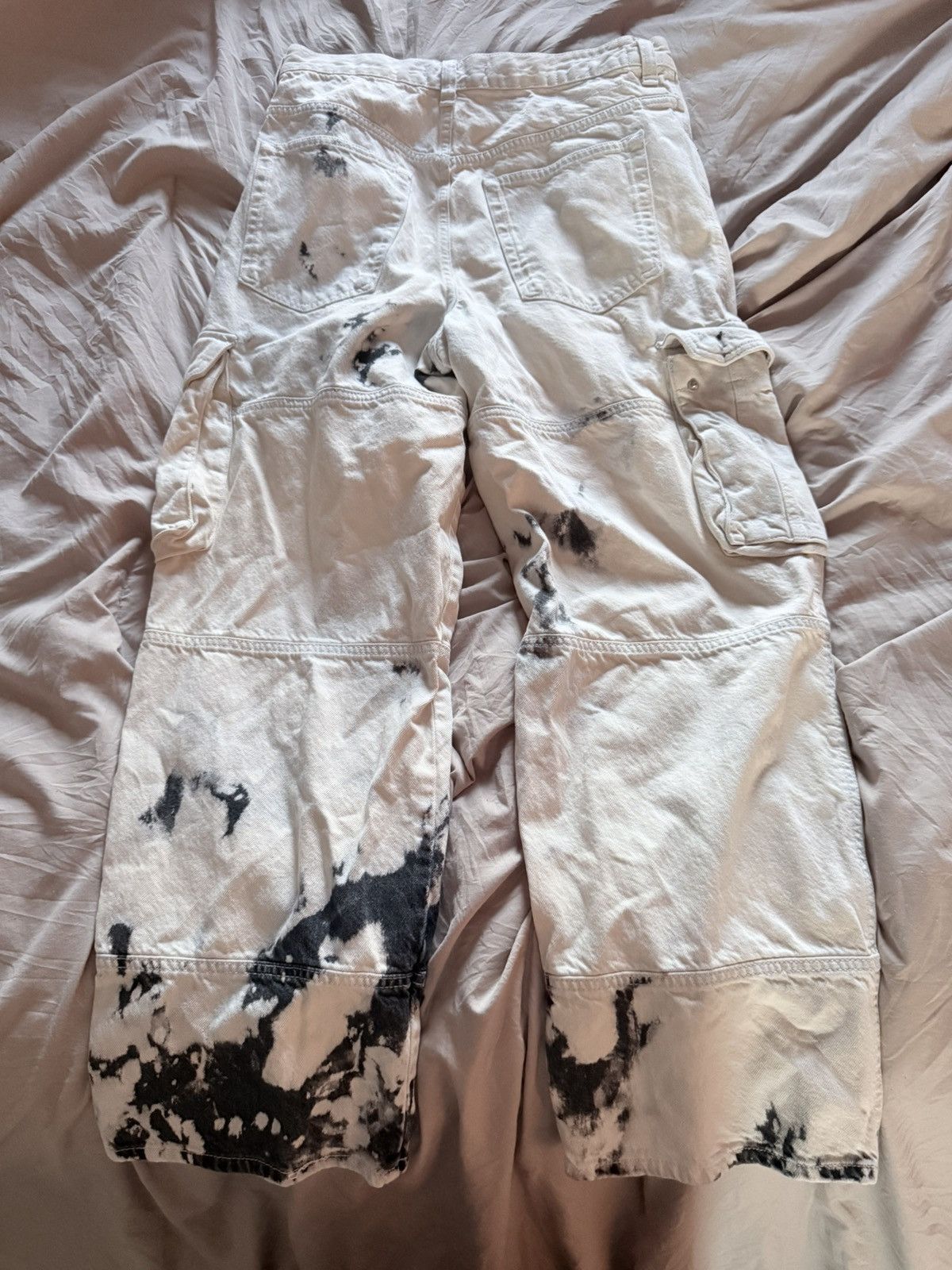 Other ⚽️ Black and White Acid Wash Cargo Denim 🎱 Size US 32 / EU 48 - 2 Thumbnail