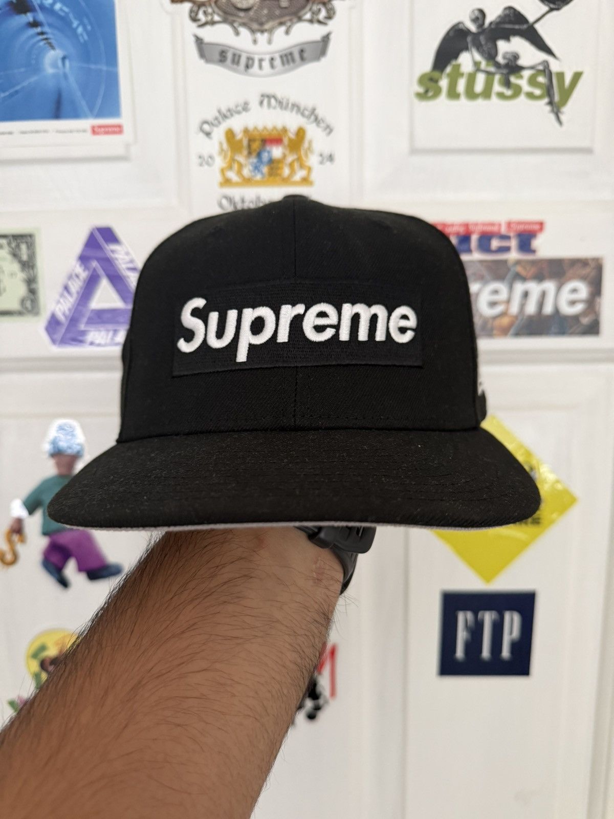 New Era × Supreme Supreme ghostface 7 3/4 box logo fitted hat