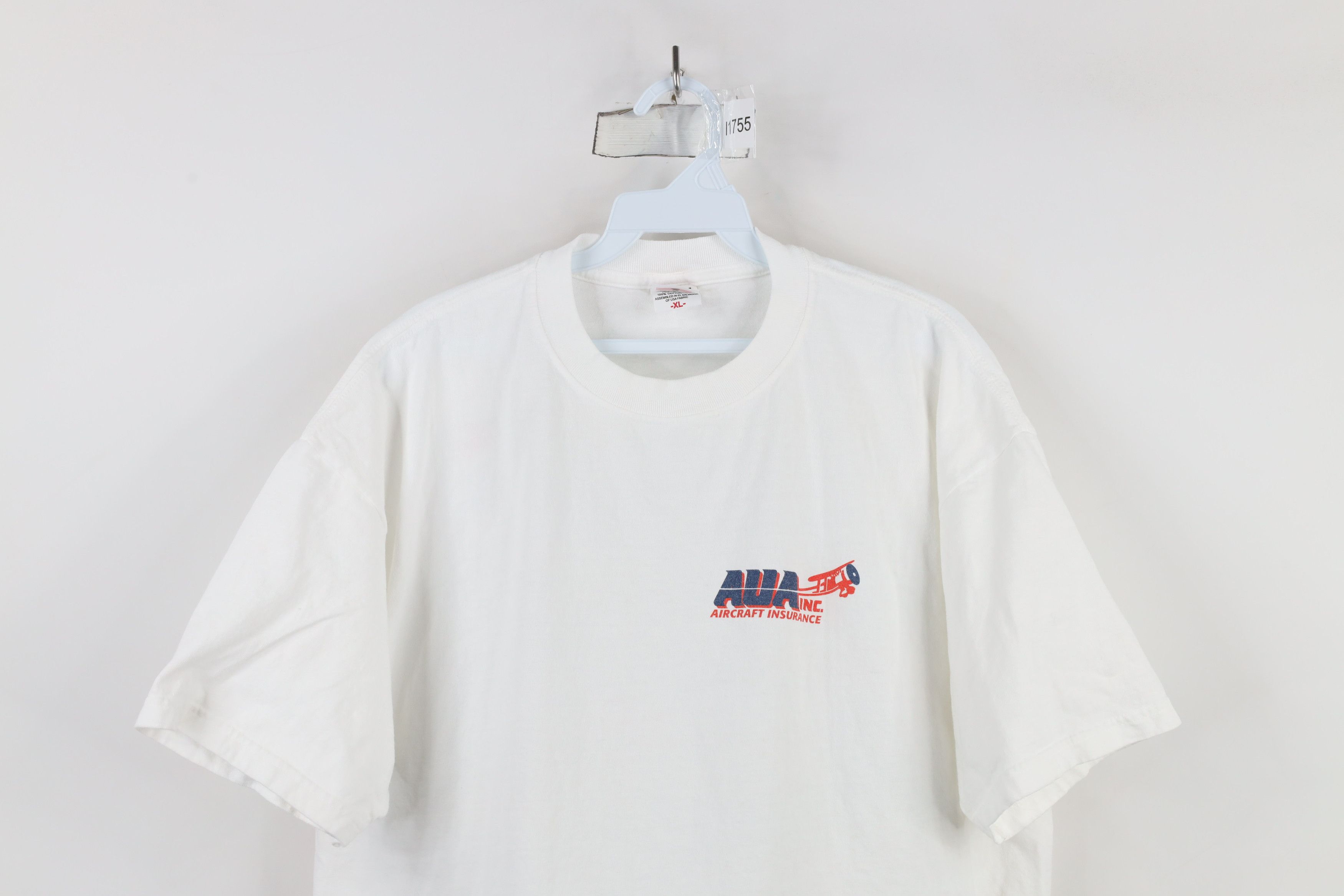 Vintage Vintage 90s AUA Inc Aircraft Insurance Airplane T-Shirt Size US XL / EU 56 / 4 - 2 Thumbnail