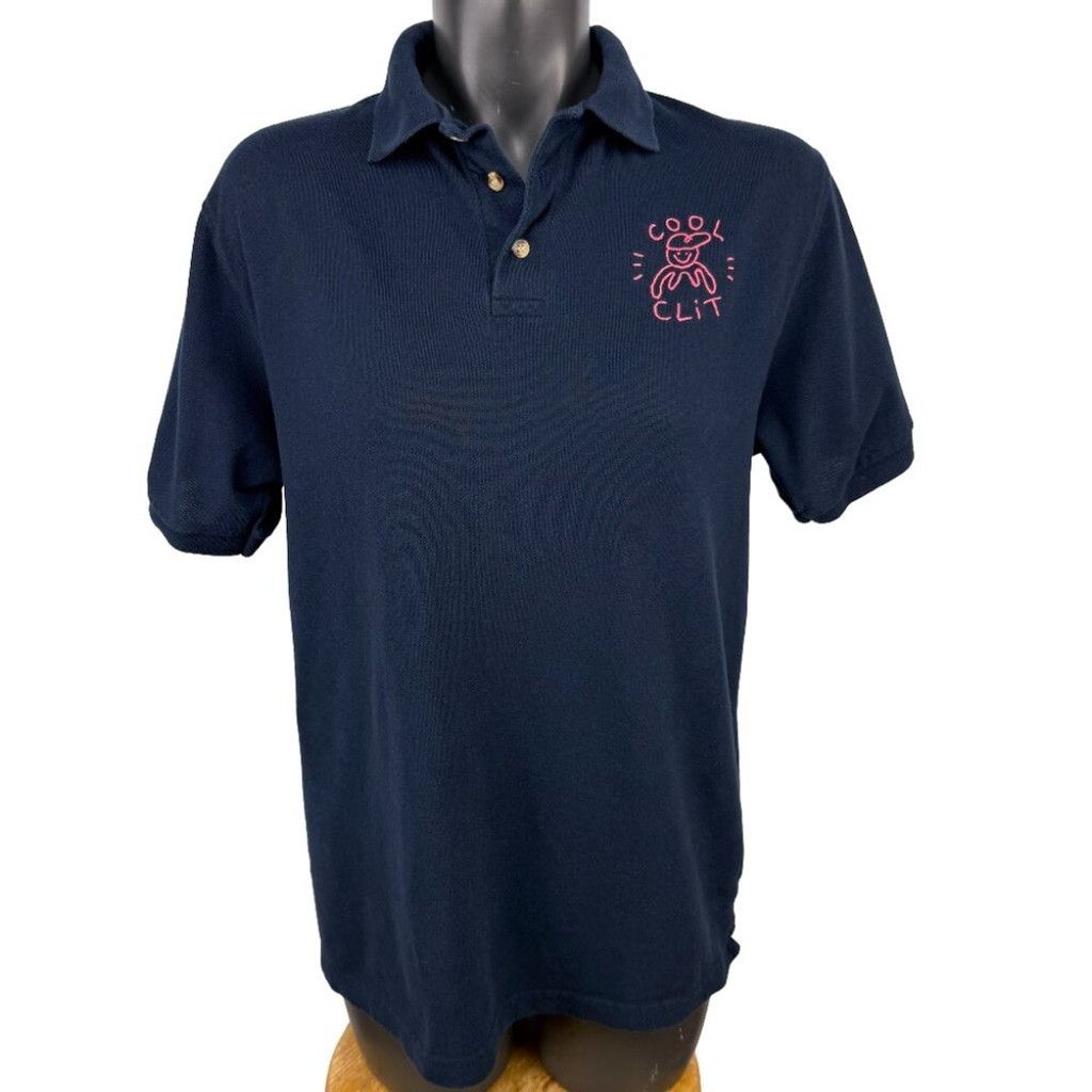 Handmade COOL CLIT Handmade Navy Blue Polo Shirt Short Sleeve Size M Size L / US 10 / IT 46 - 1 Thumbnail