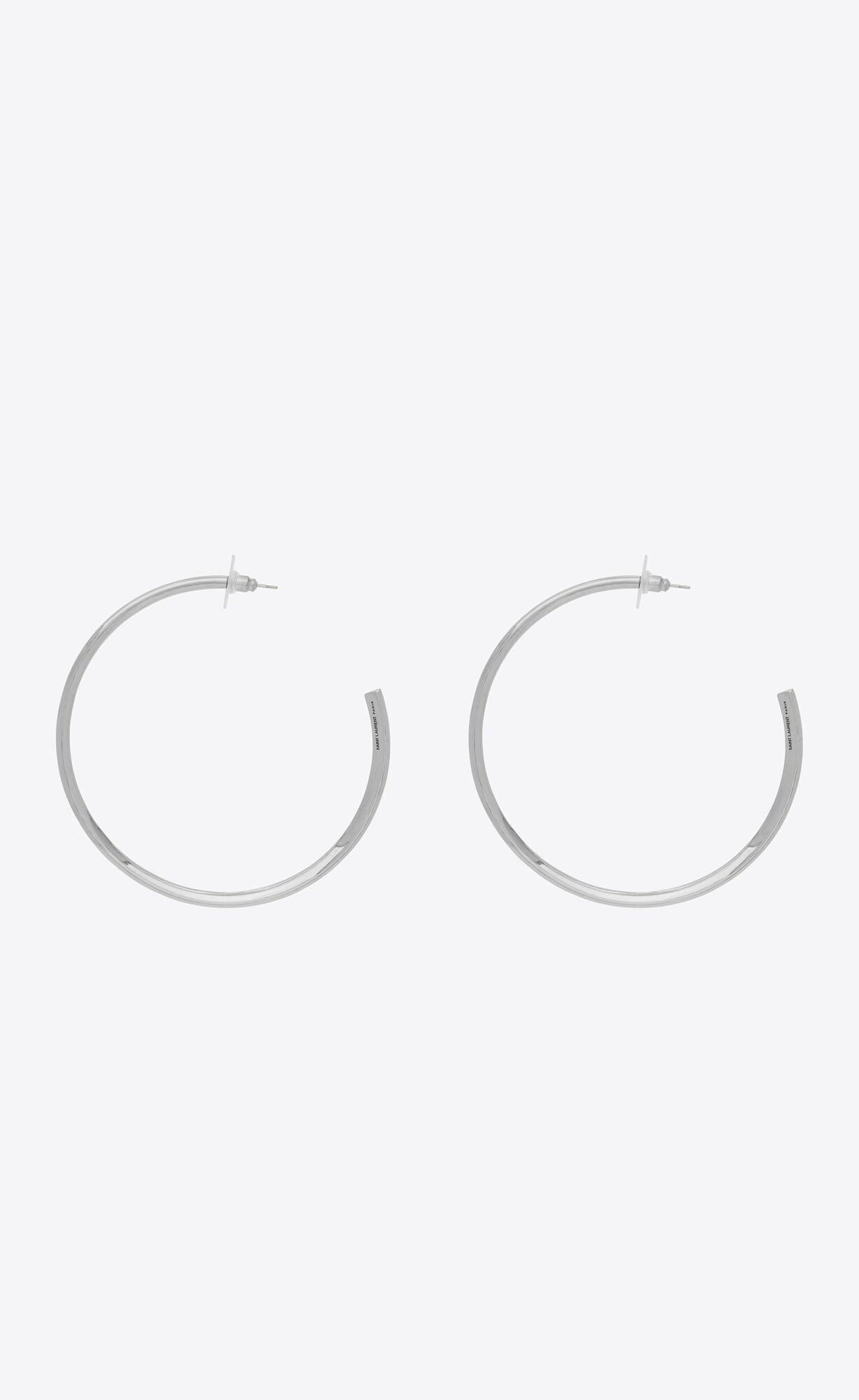 Saint Laurent Paris o1b1hav111124 Size: OS / Heart Hoop Earrings in Silver Size ONE SIZE - 2 Thumbnail
