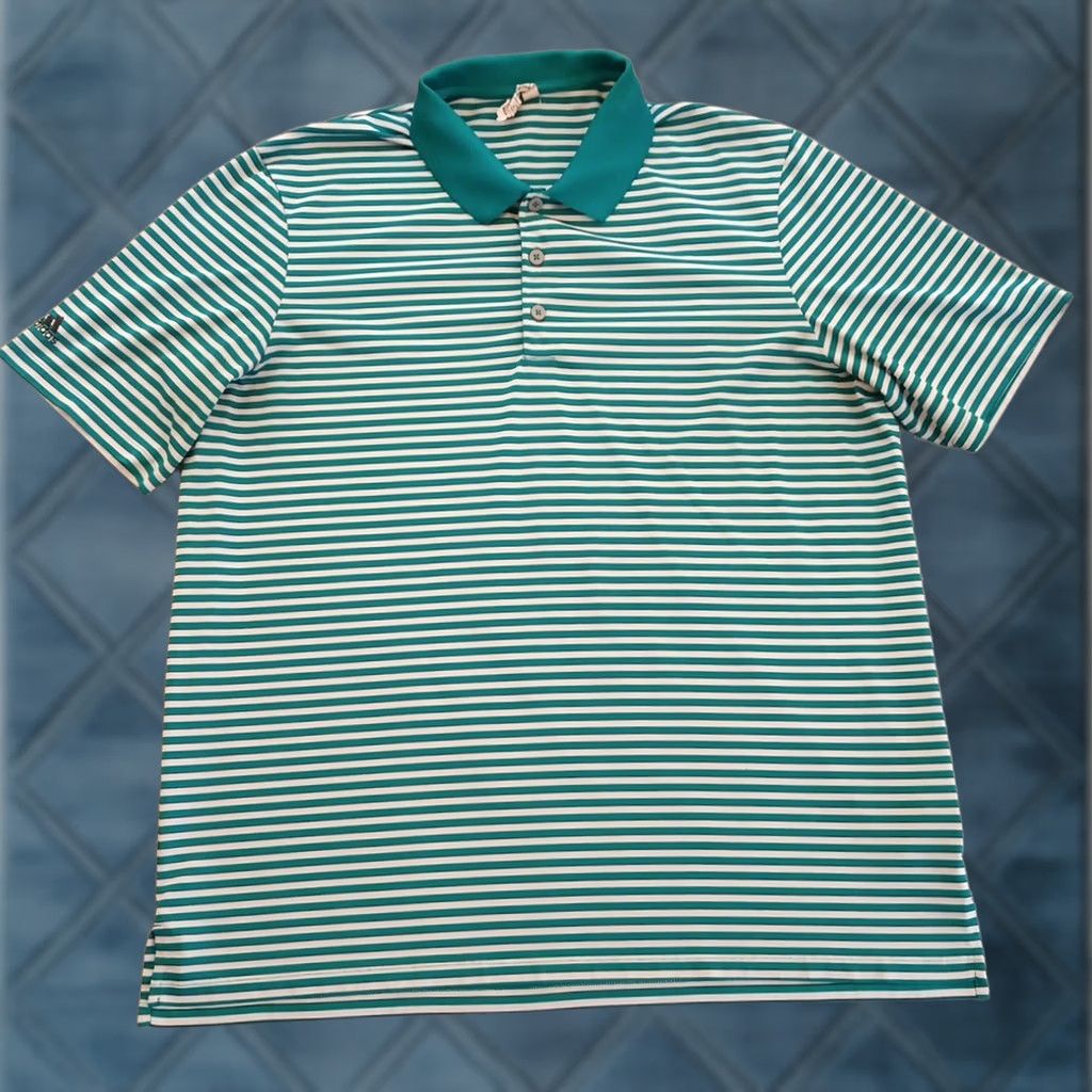Adidas Adidas Polo Shirt Mens XL Green Striped Short Sleeve Size US XL / EU 56 / 4 - 1 Thumbnail
