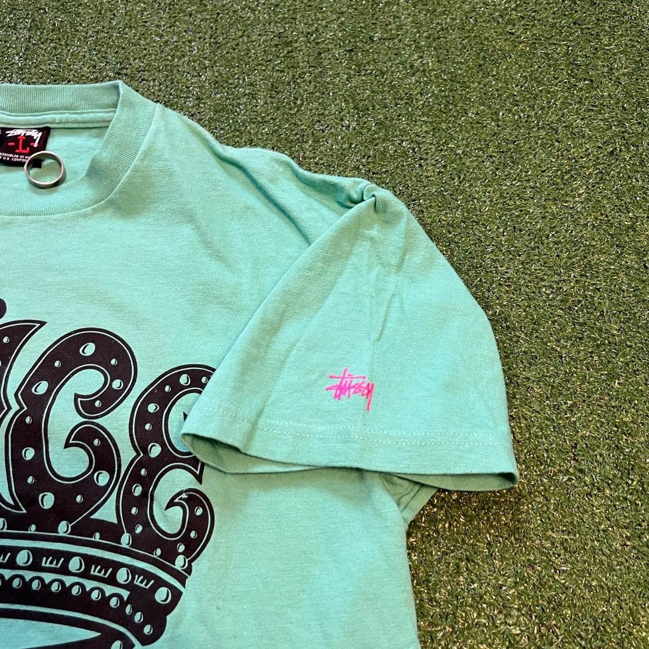 Stussy Aqua Stussy Peace is King graphic tshirt Size US L / EU 52-54 / 3 - 5 Thumbnail