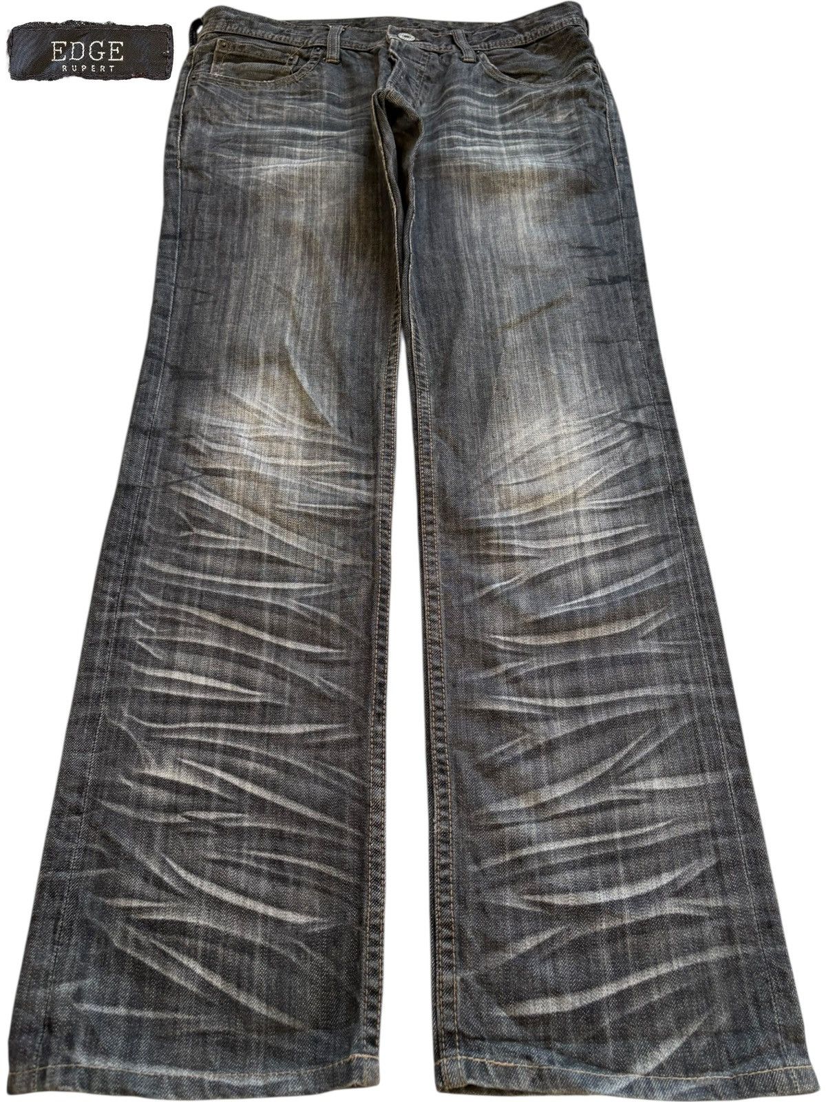 Japanese Brand × Number (N)ine Vintage Edge Rupert Button Fly Faded Wash Loose Jeans Size US 33 - 1 Thumbnail