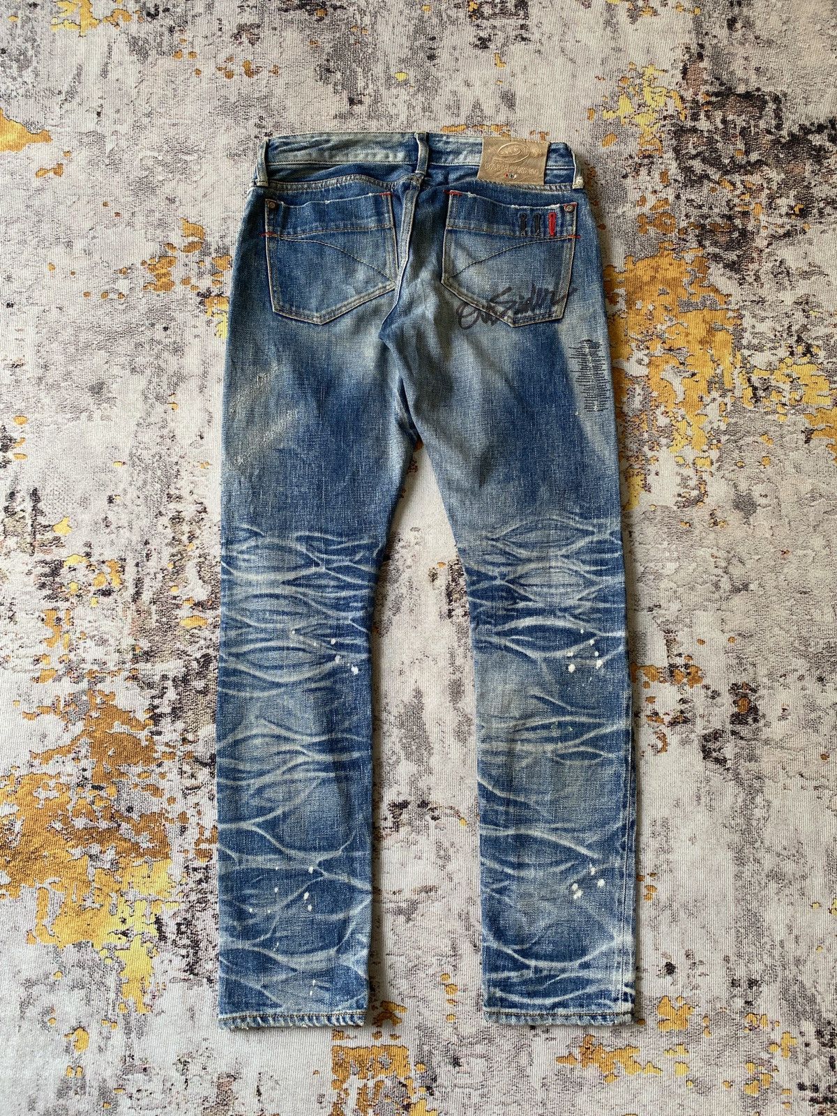 Japanese Brand Double Standard Clothing Japan Distressed Honeycomb Selvedge Size US 30 / EU 46 - 2 Thumbnail