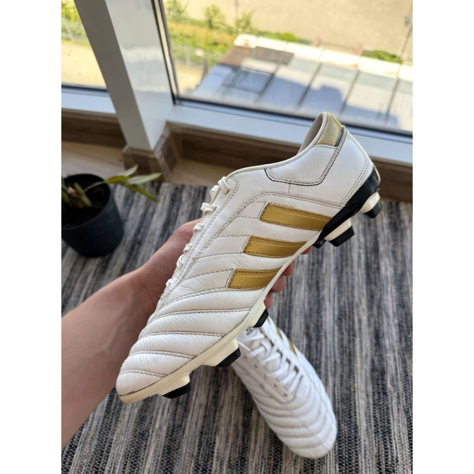 Adidas ADIDAS Adinova Football Boots Shirt Mens 43 US 9 White-Gold 2009 TRX HG FG Soccer Boots Pro Rare Boots Size US 9 / EU 42 - 7 Thumbnail