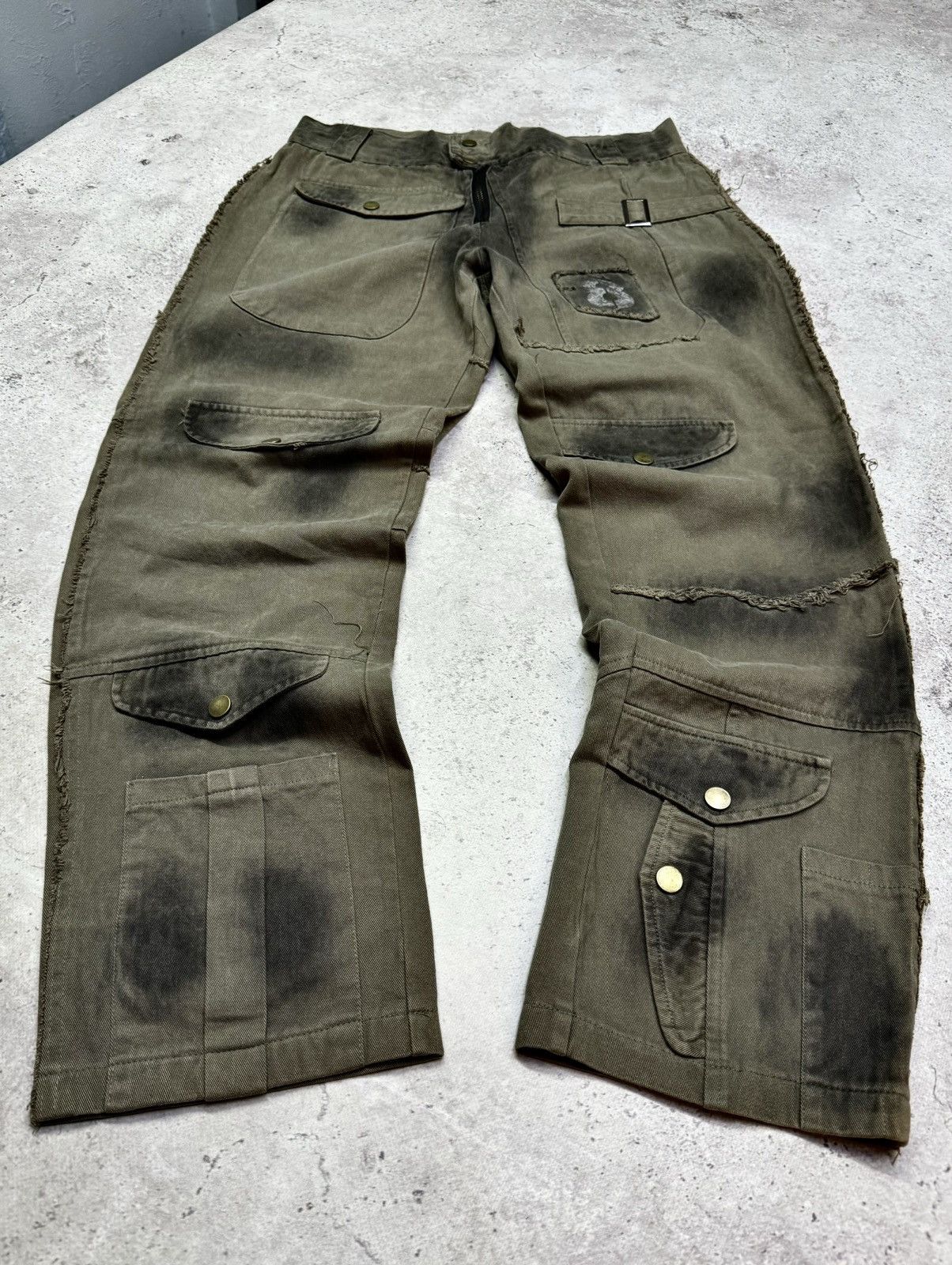 Junya Watanabe Vintage 00s Multi-pocket Cargo Military Distressed Pants Size US 31 - 1 Thumbnail