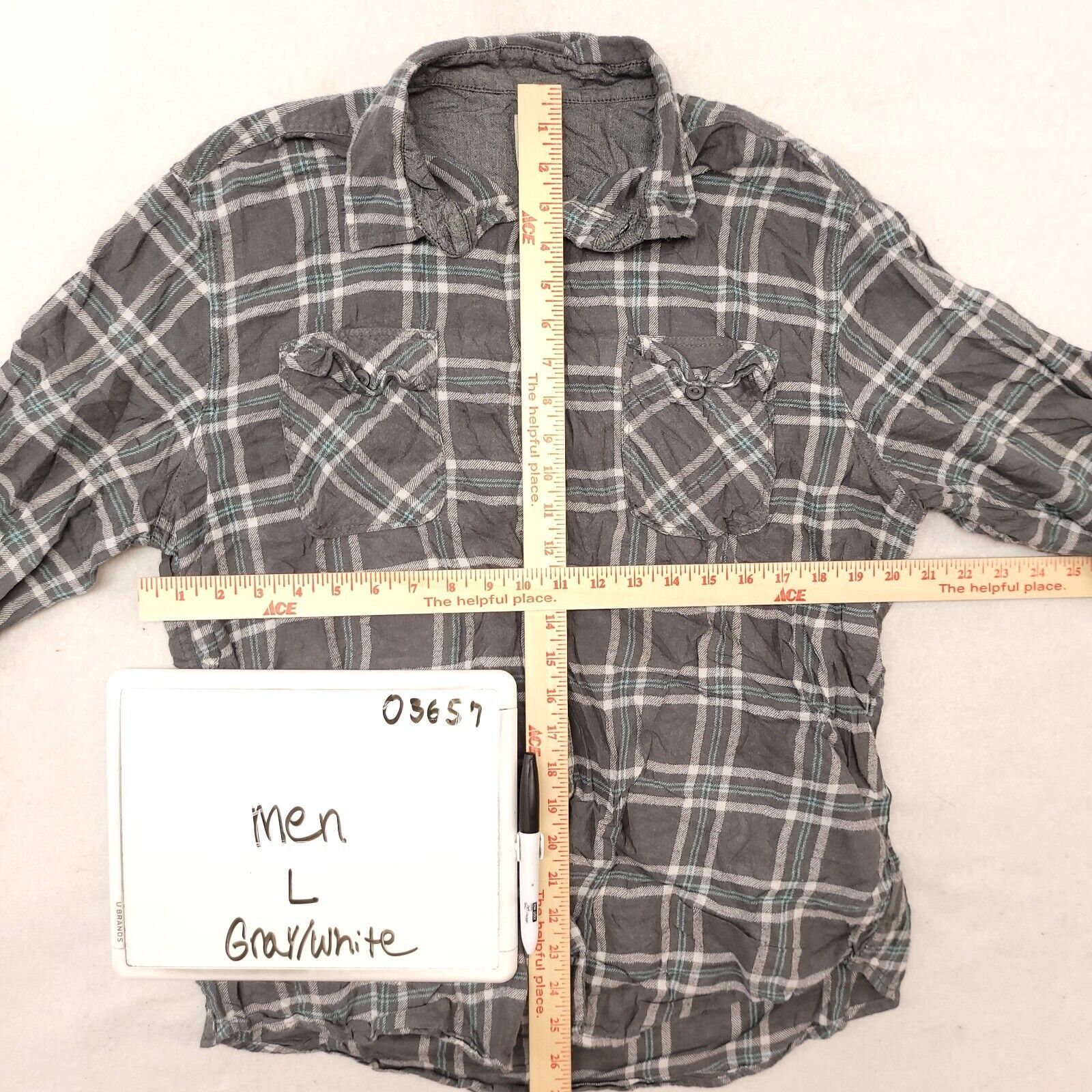 Mossimo Mossimo Tartan Flannel Shirt Mens Size Large L Gray White Size US L / EU 52-54 / 3 - 6 Thumbnail