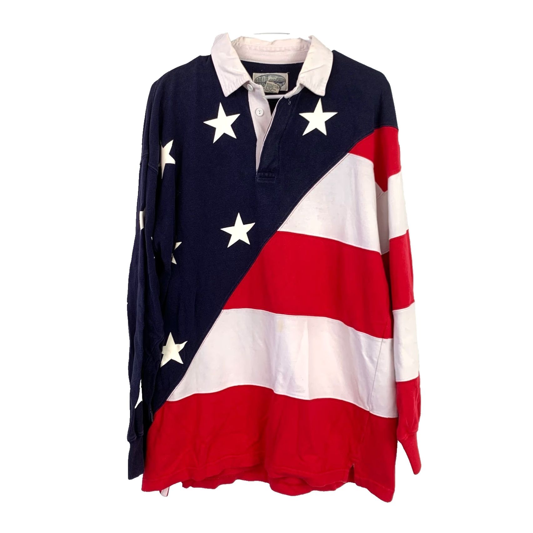 Vintage VINTAGE Britches Red White Blue Patriotic America Flag USA Polo Shirt Large Size US L / EU 52-54 / 3 - 2 Thumbnail