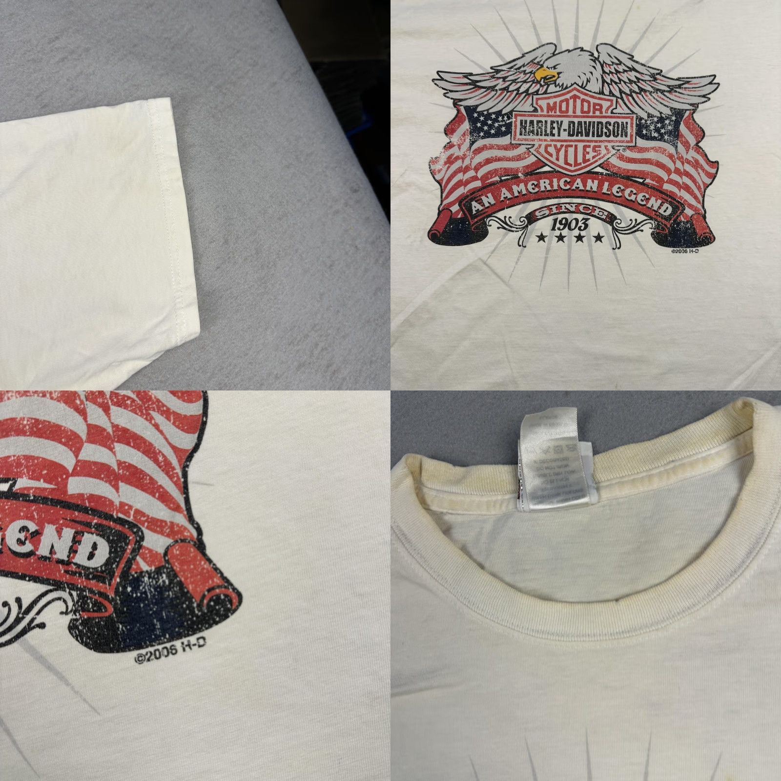 Harley Davidson Harley-Davidson Shirt Mens Large White Eagle American Legend Gainesville Florida Shirt T-Shirt Crew Neck Short Sleeve Graphic Print Vintage No Size US L / EU 52-54 / 3 - 8 Thumbnail