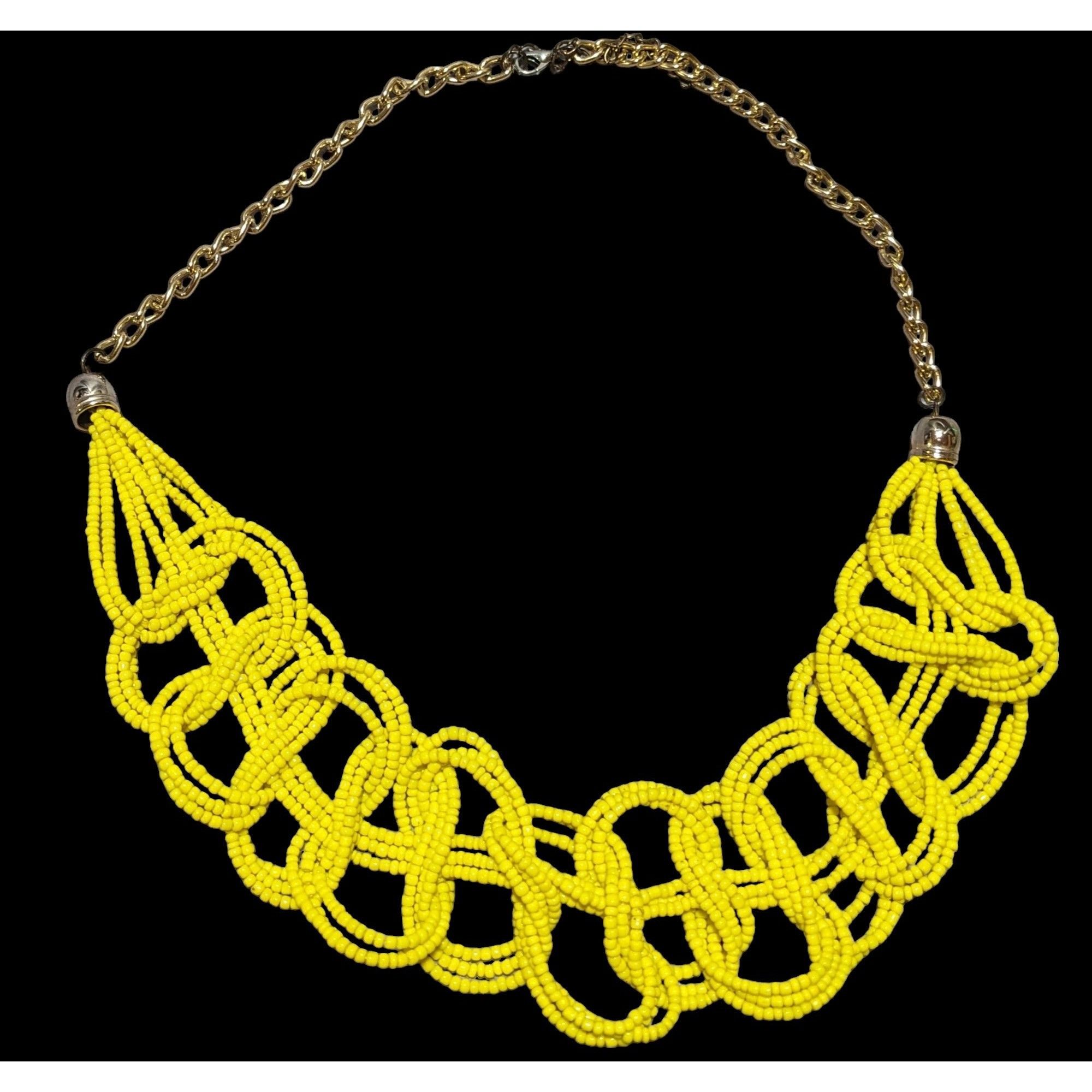 Other Braided Yellow Glass Seed Bead Necklace Size ONE SIZE - 2 Thumbnail