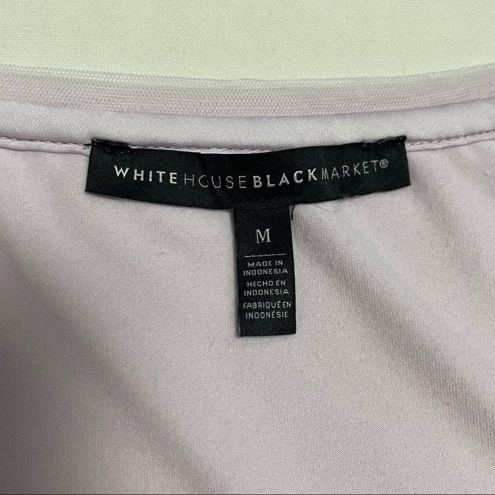 White House Black Market New White House Black Market Lilac Scoop Neck Rayon Tee Siz Size M / US 6-8 / IT 42-44 - 7 Thumbnail