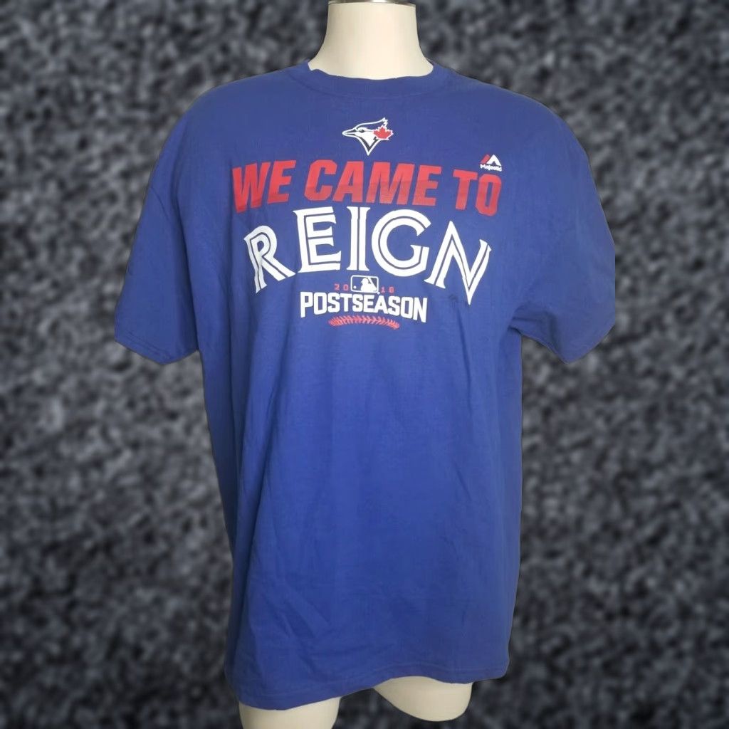Vintage Majestic Shirt Mens XL Toronto Blue Jays 2016 Came to Reign Blue T Size US XL / EU 56 / 4 - 1 Thumbnail