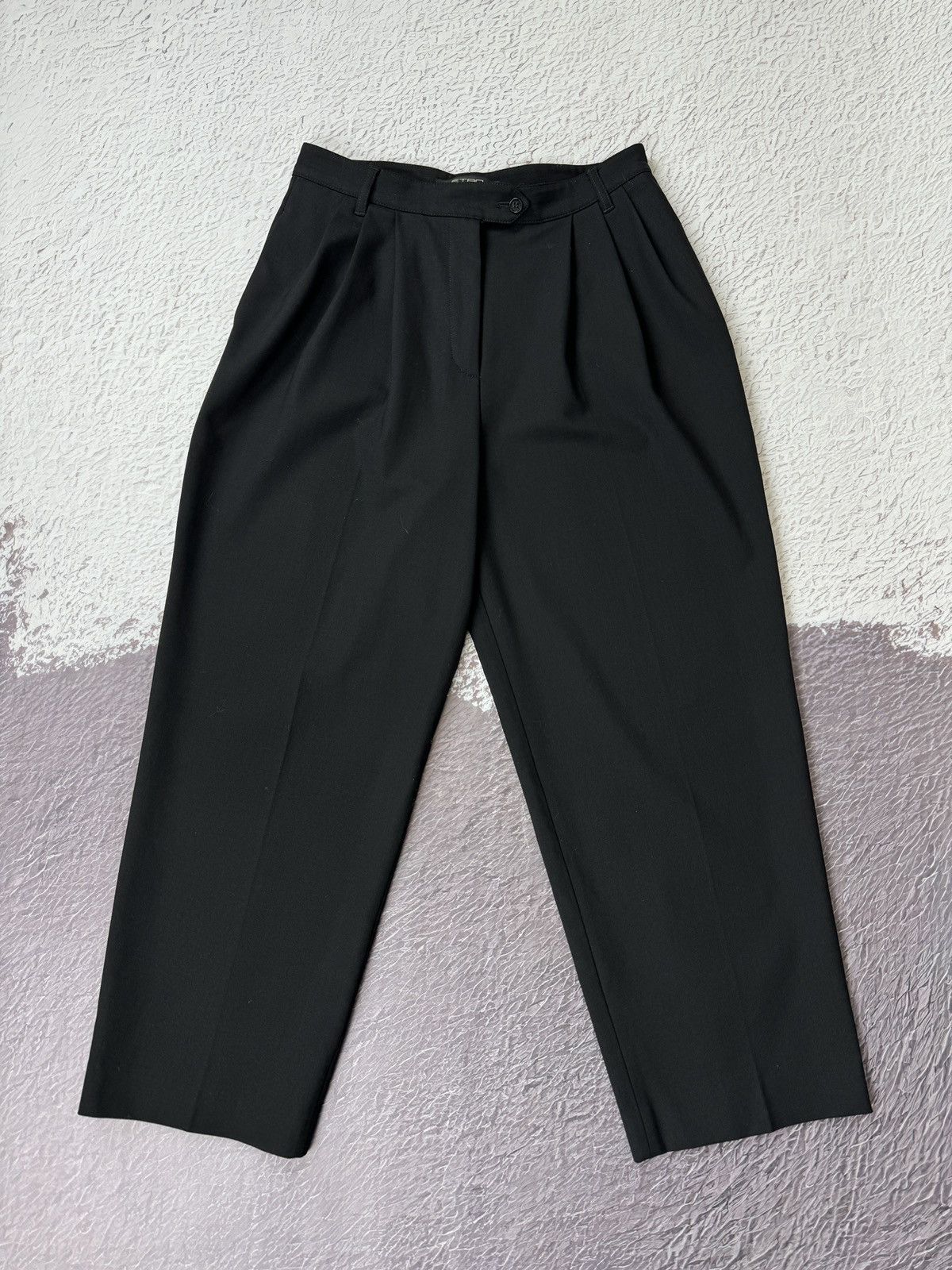 Etro Etro black wool wide classic dress pants made in Italy Size 27" / US 4 / IT 40 - 1 Thumbnail